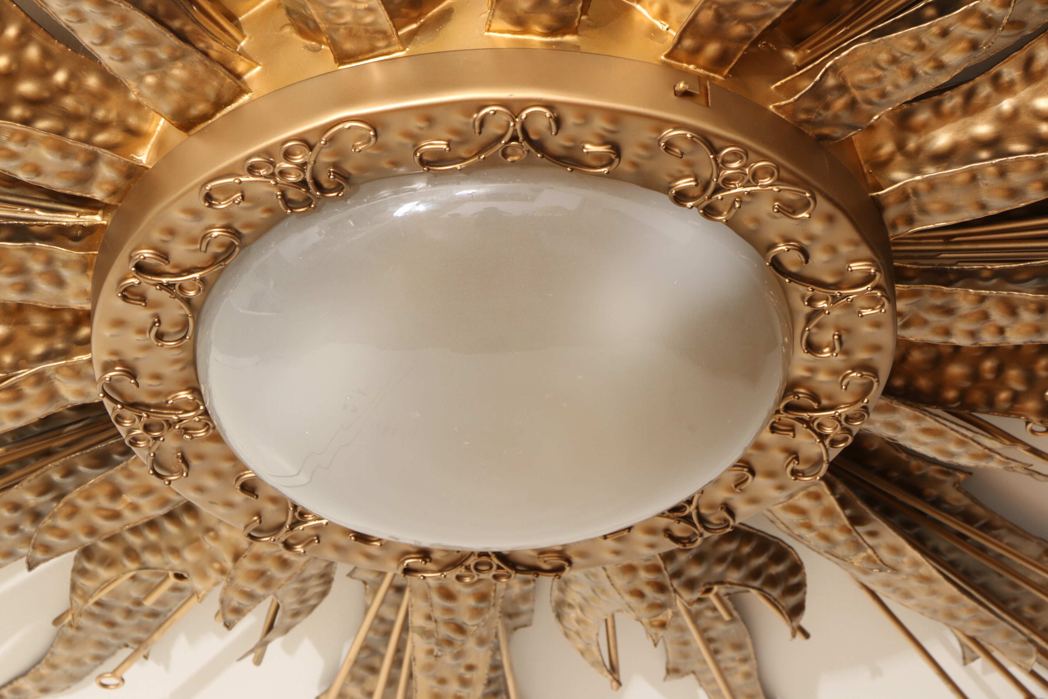 Global Views Flame Gold Finish Flush-Mount Ceiling Light