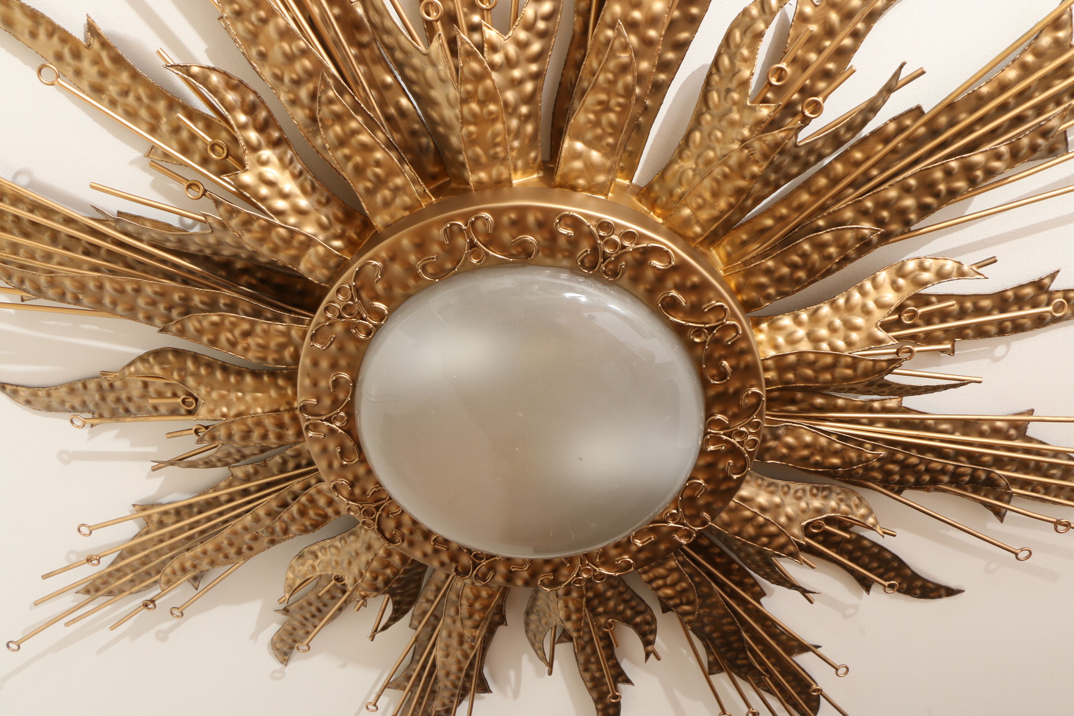Global Views Flame Gold Finish Flush-Mount Ceiling Light