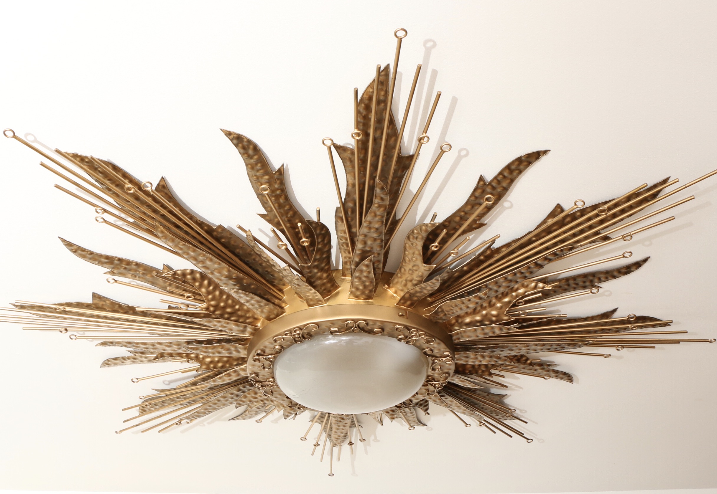 Global Views Flame Gold Finish Flush-Mount Ceiling Light