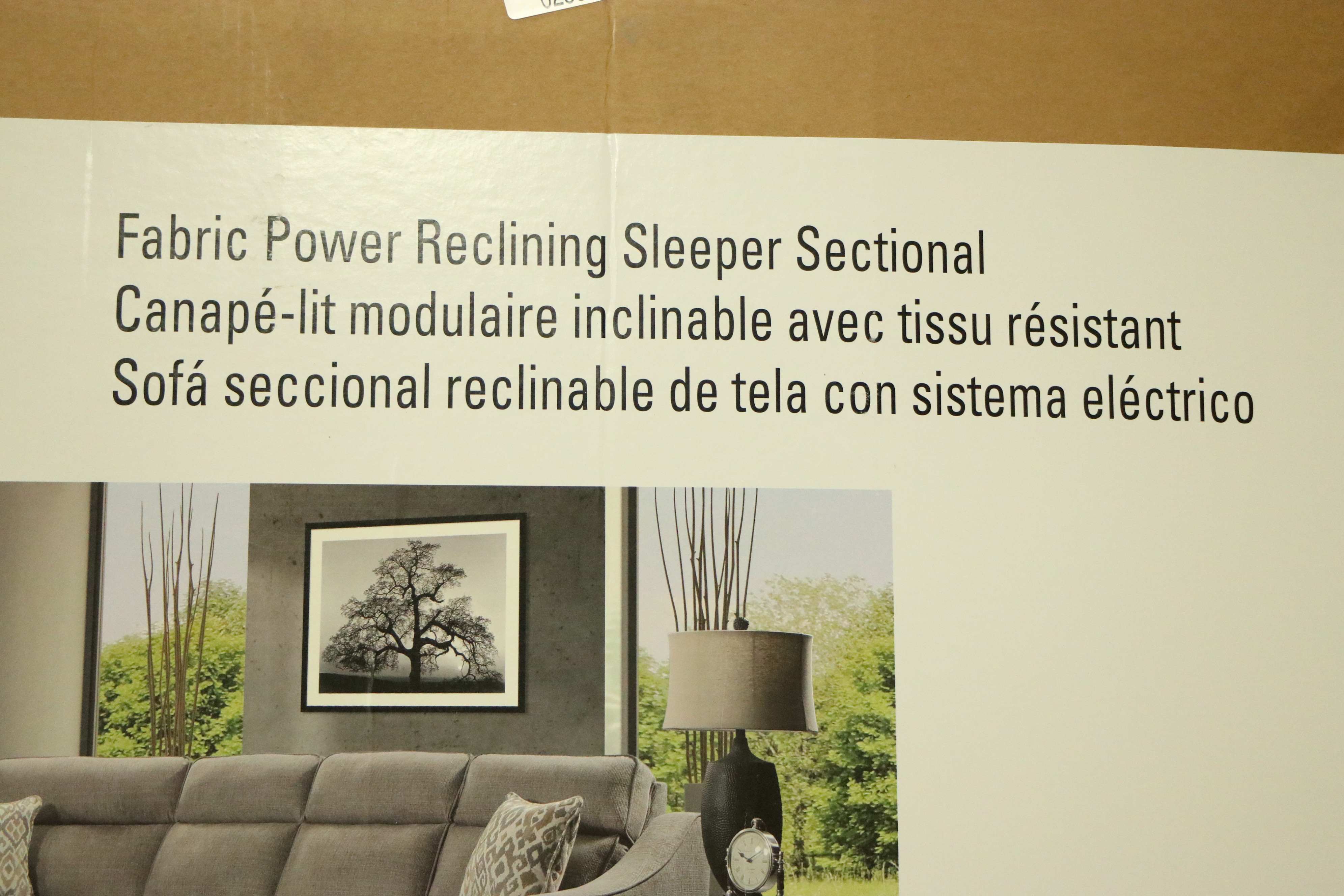 Lane Radford Gray Fabric Sectional Sofa with Queen Sleeper