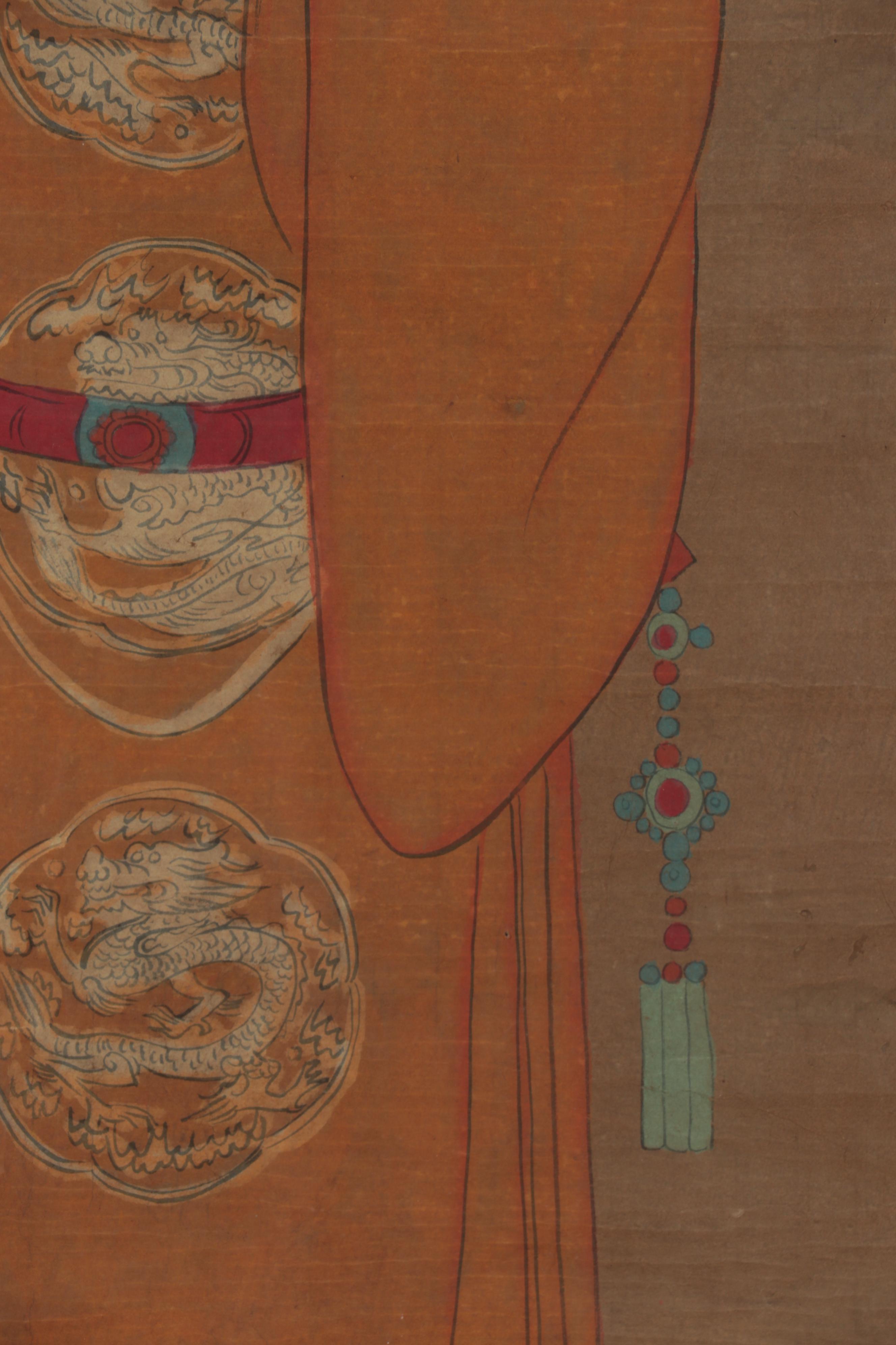 Chinese Gouache Emperor Portraits of Taizong, Shizu, and Taizu