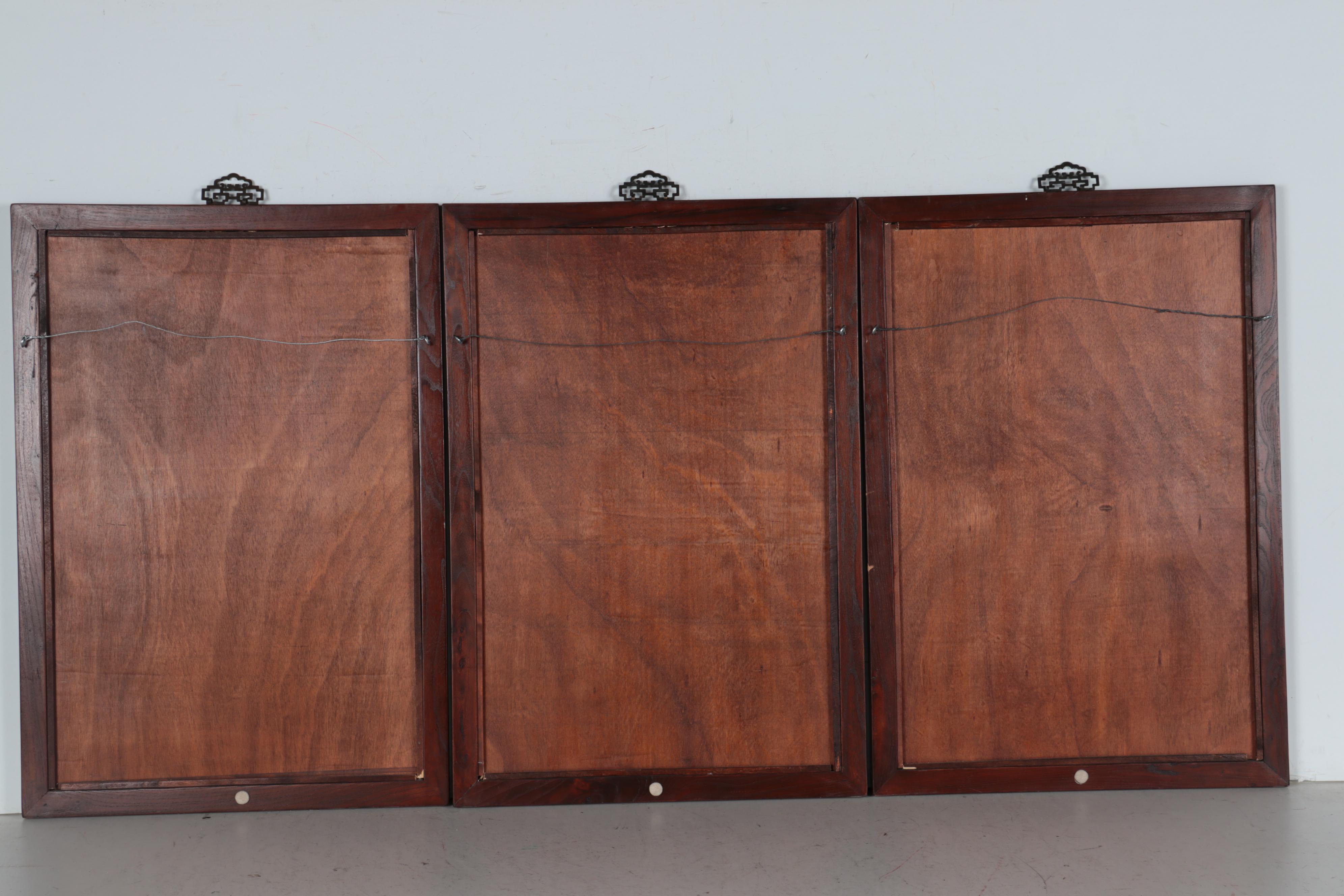 Chinese Gouache Emperor Portraits of Taizong, Shizu, and Taizu