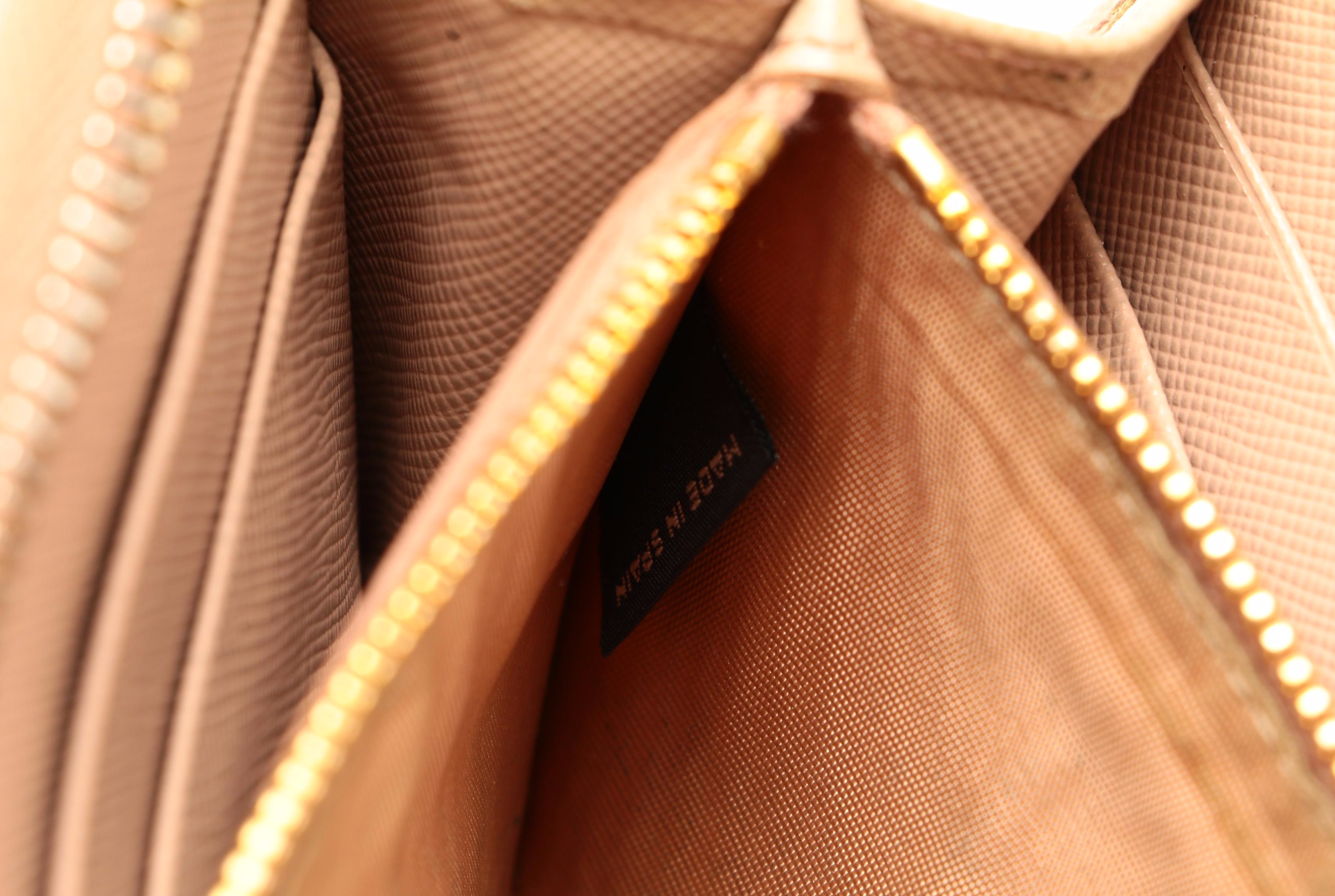 Prada Large Zipper Wallet in Blush Saffiano Leather