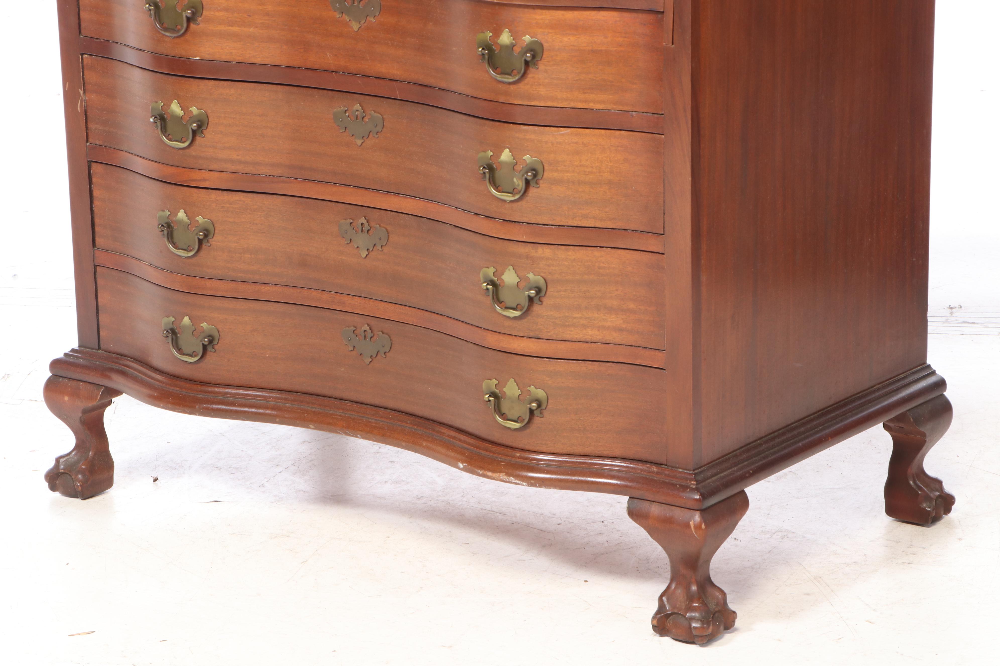 Maddox Chippendale Style Mahogany Secretary Bookcase, Mid-20th Century