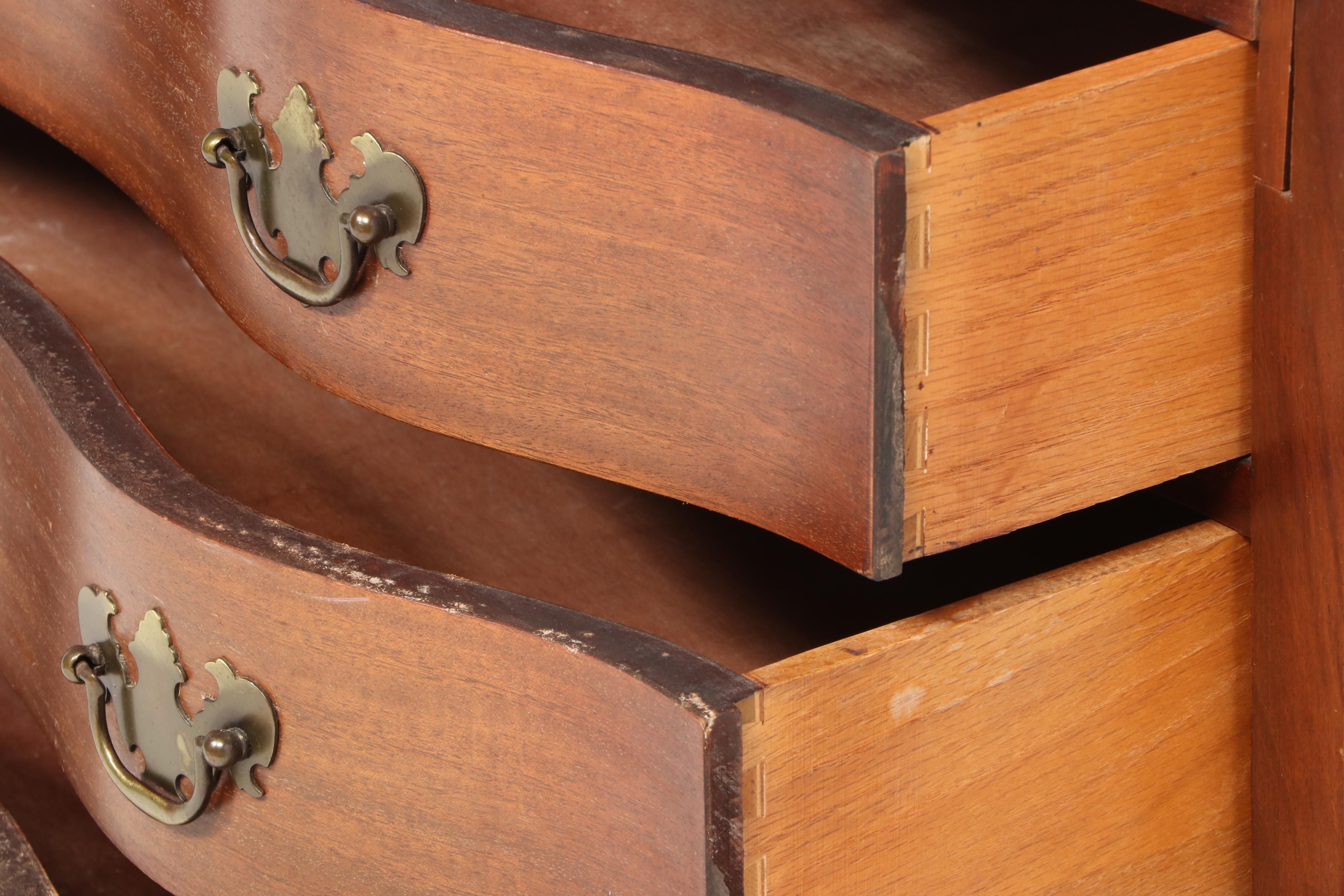 Maddox Chippendale Style Mahogany Secretary Bookcase, Mid-20th Century