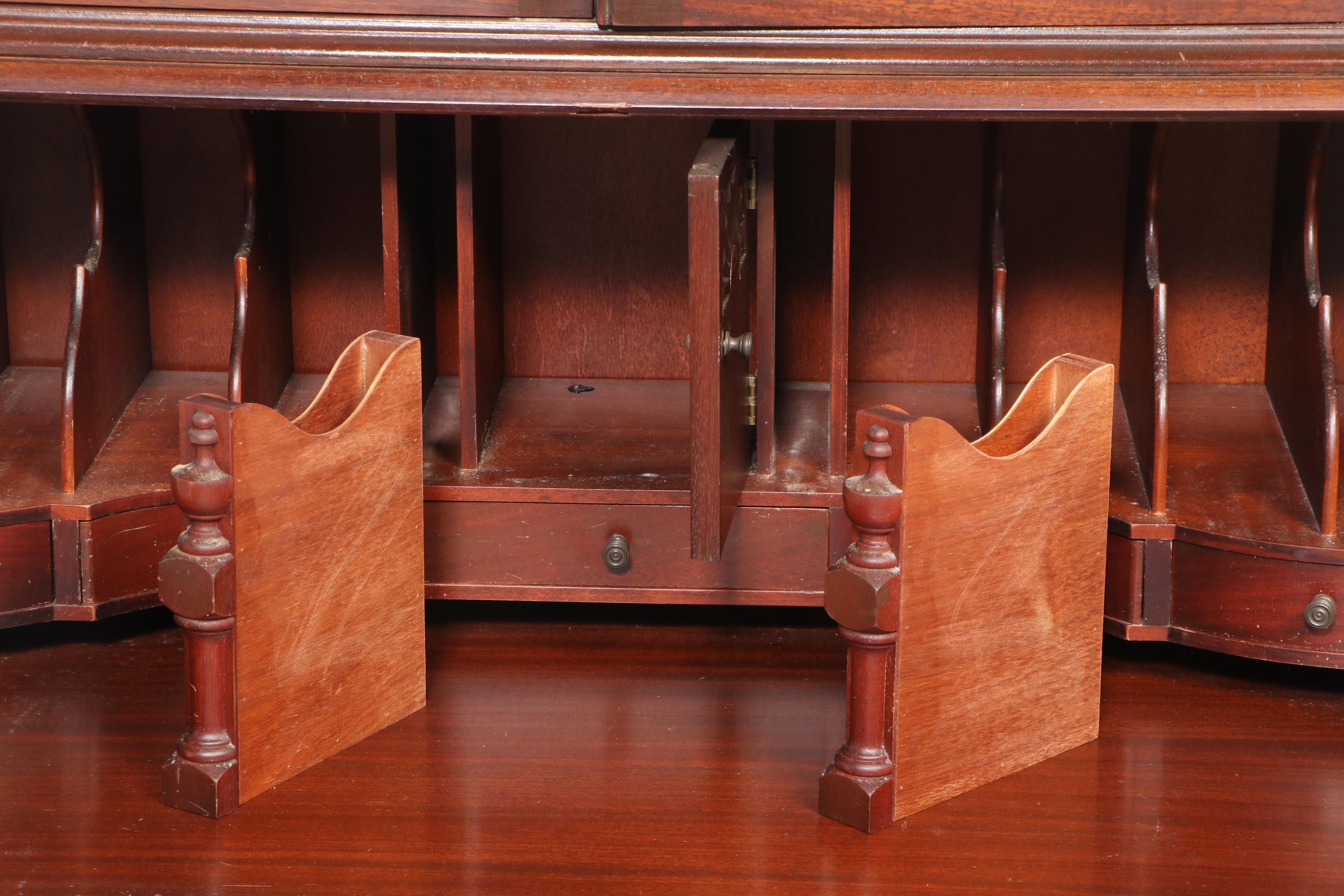 Maddox Chippendale Style Mahogany Secretary Bookcase, Mid-20th Century