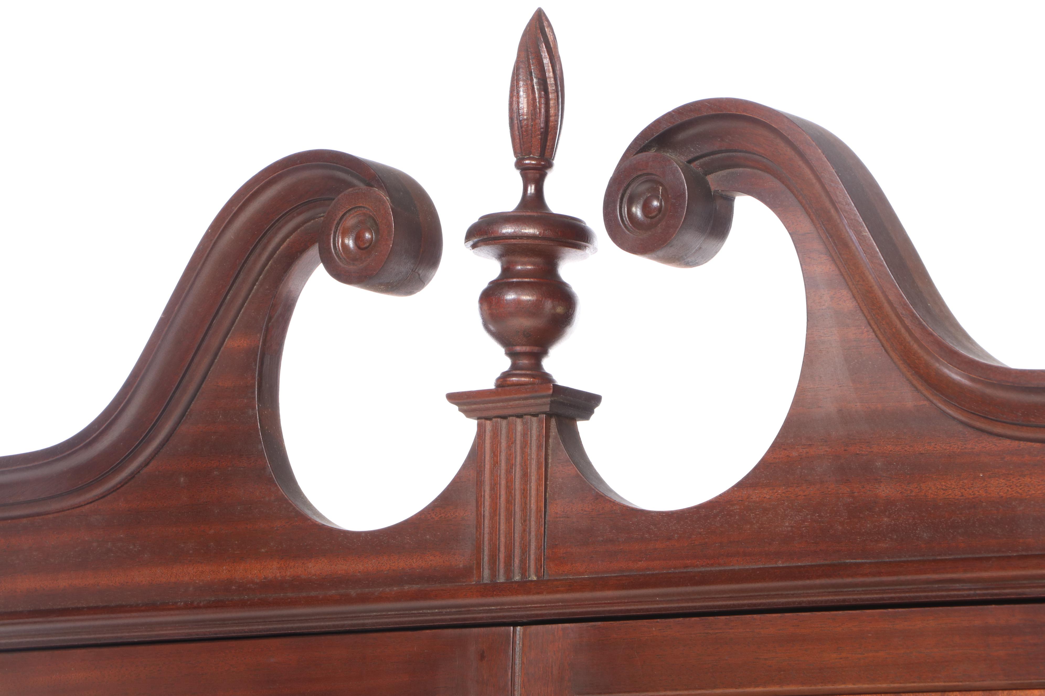 Maddox Chippendale Style Mahogany Secretary Bookcase, Mid-20th Century