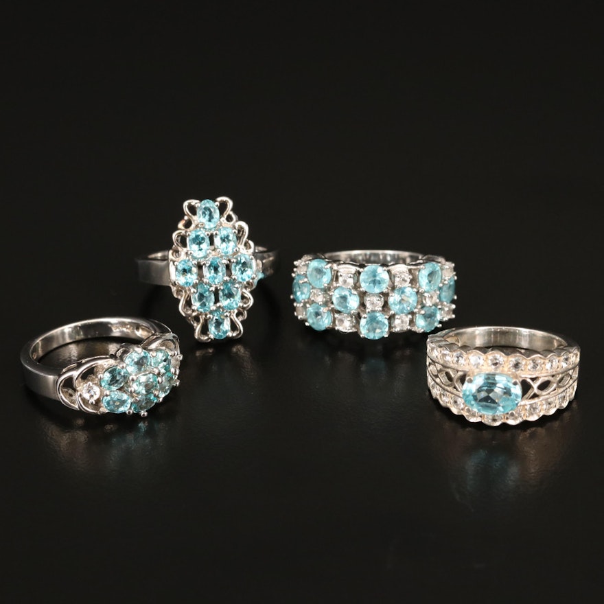 Sterling Rings Including Apatite and Topaz