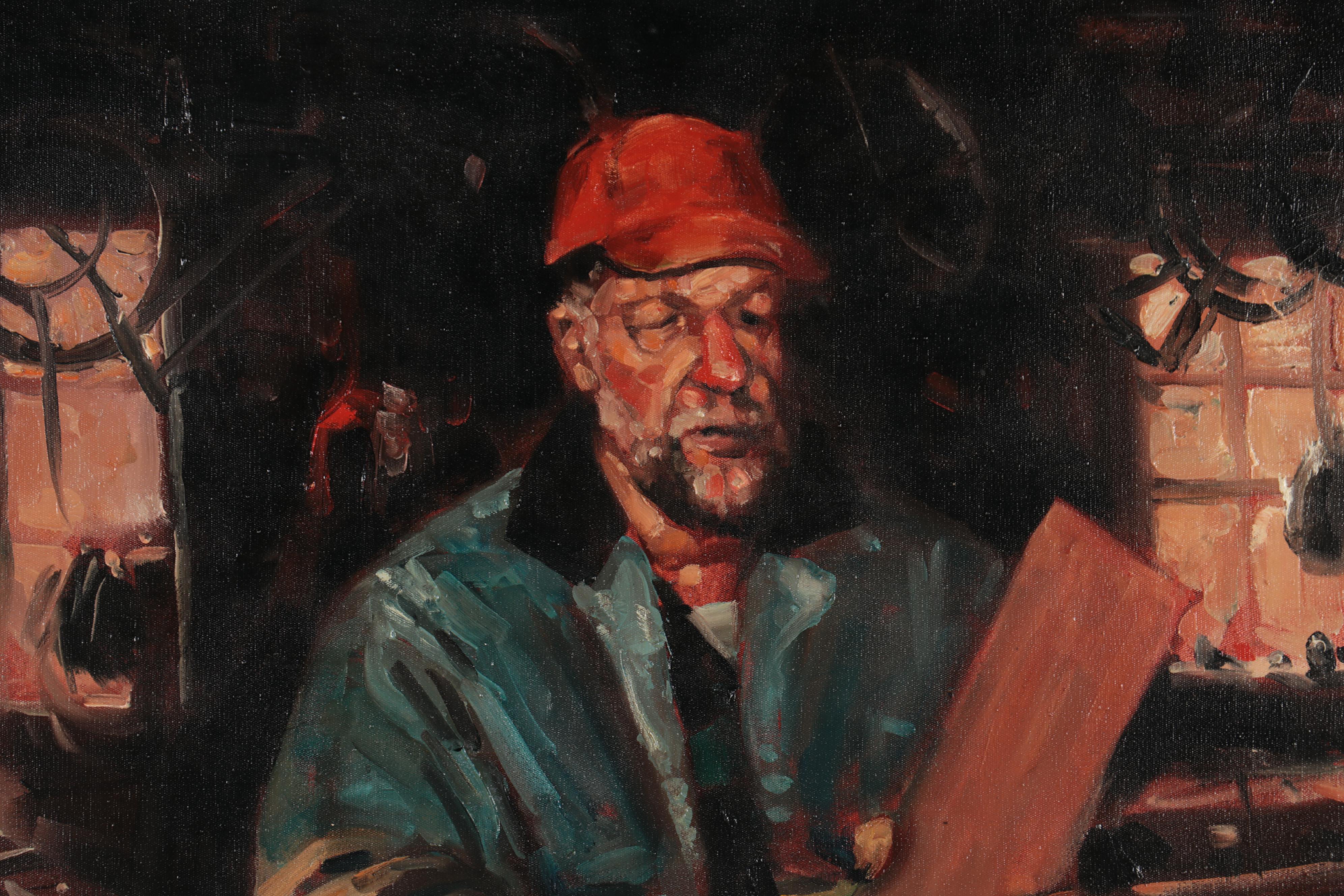 Bruce Erikson Oil Painting "In the Shop," 1995