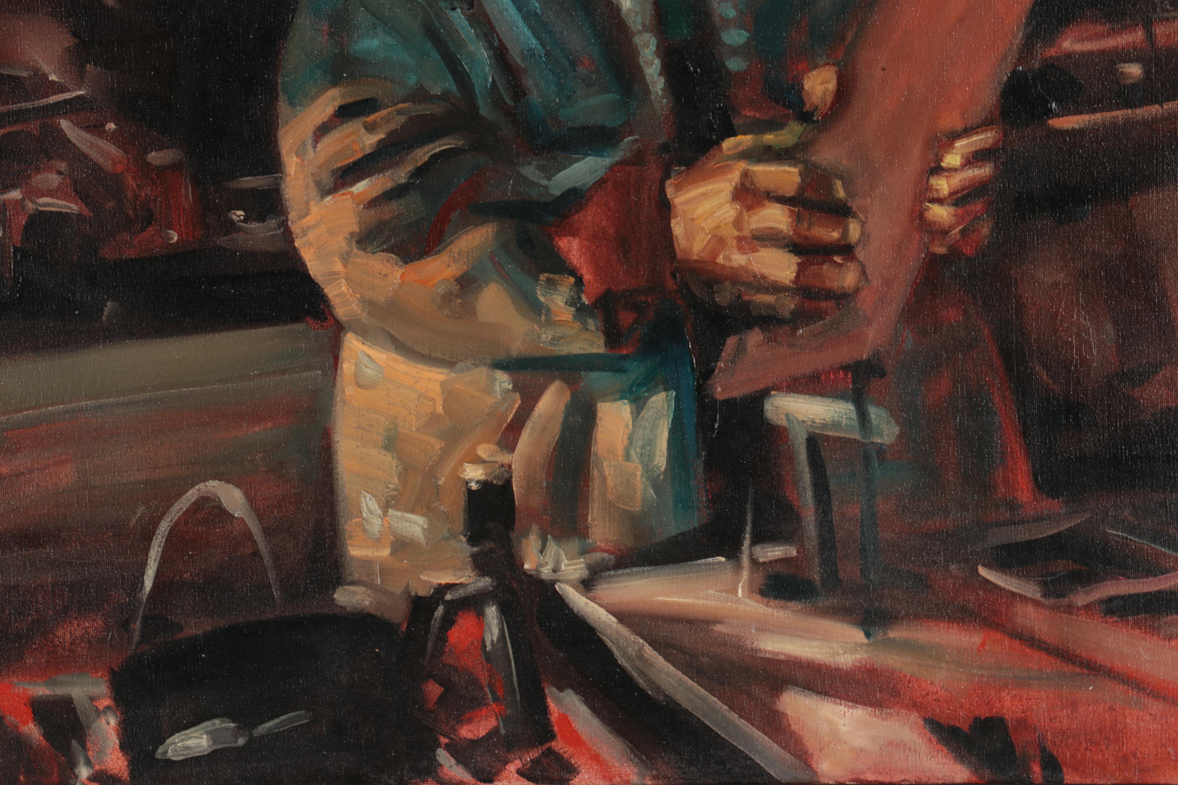Bruce Erikson Oil Painting "In the Shop," 1995