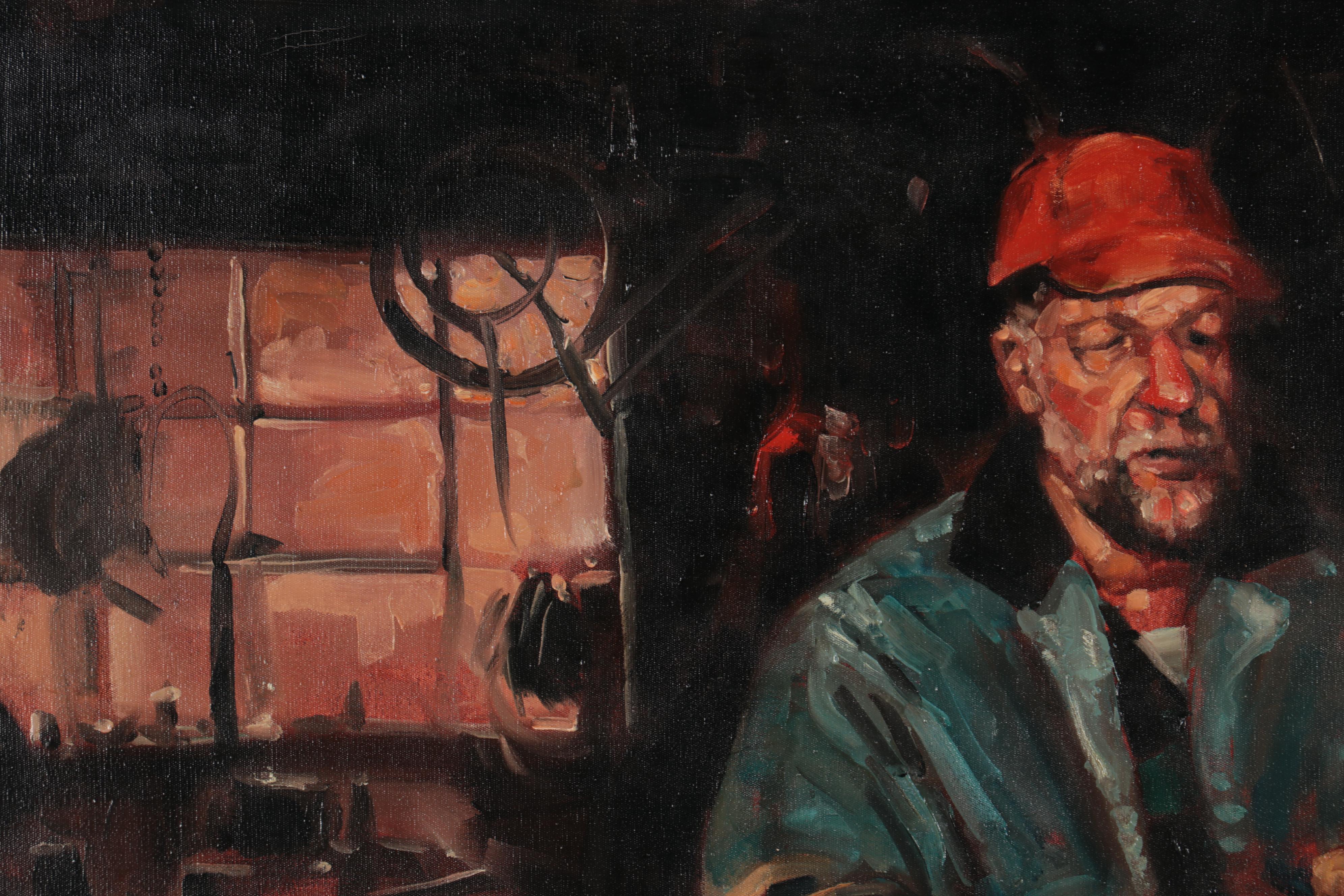 Bruce Erikson Oil Painting "In the Shop," 1995