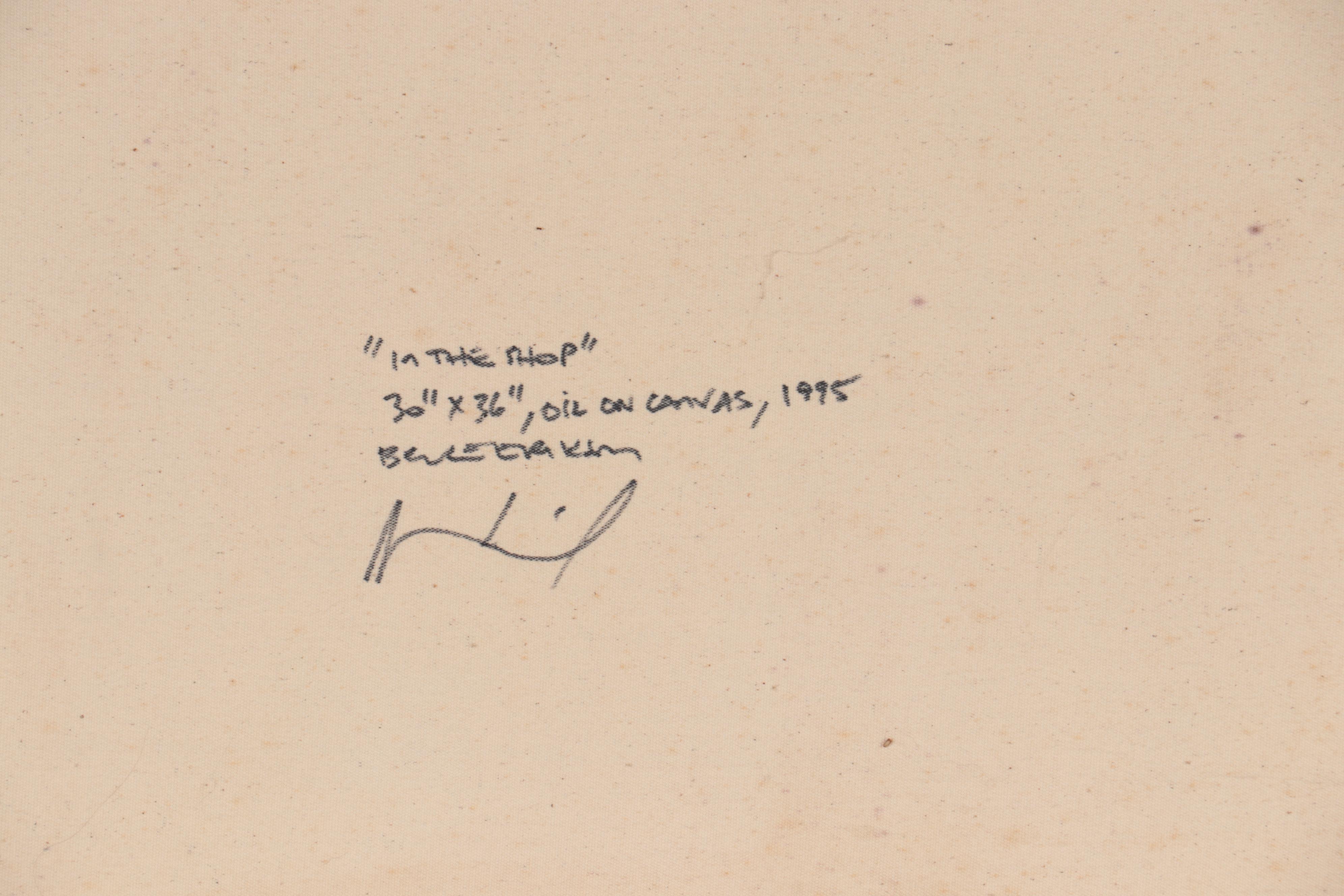 Bruce Erikson Oil Painting "In the Shop," 1995