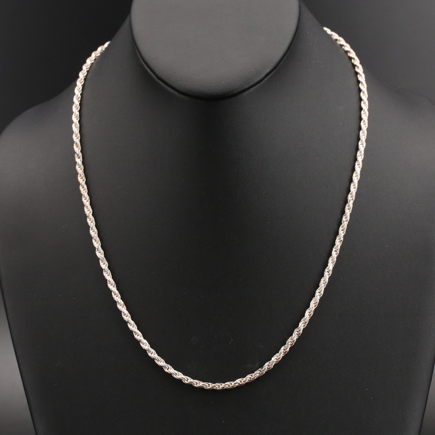 Italian Sterling Rope Chain Necklace