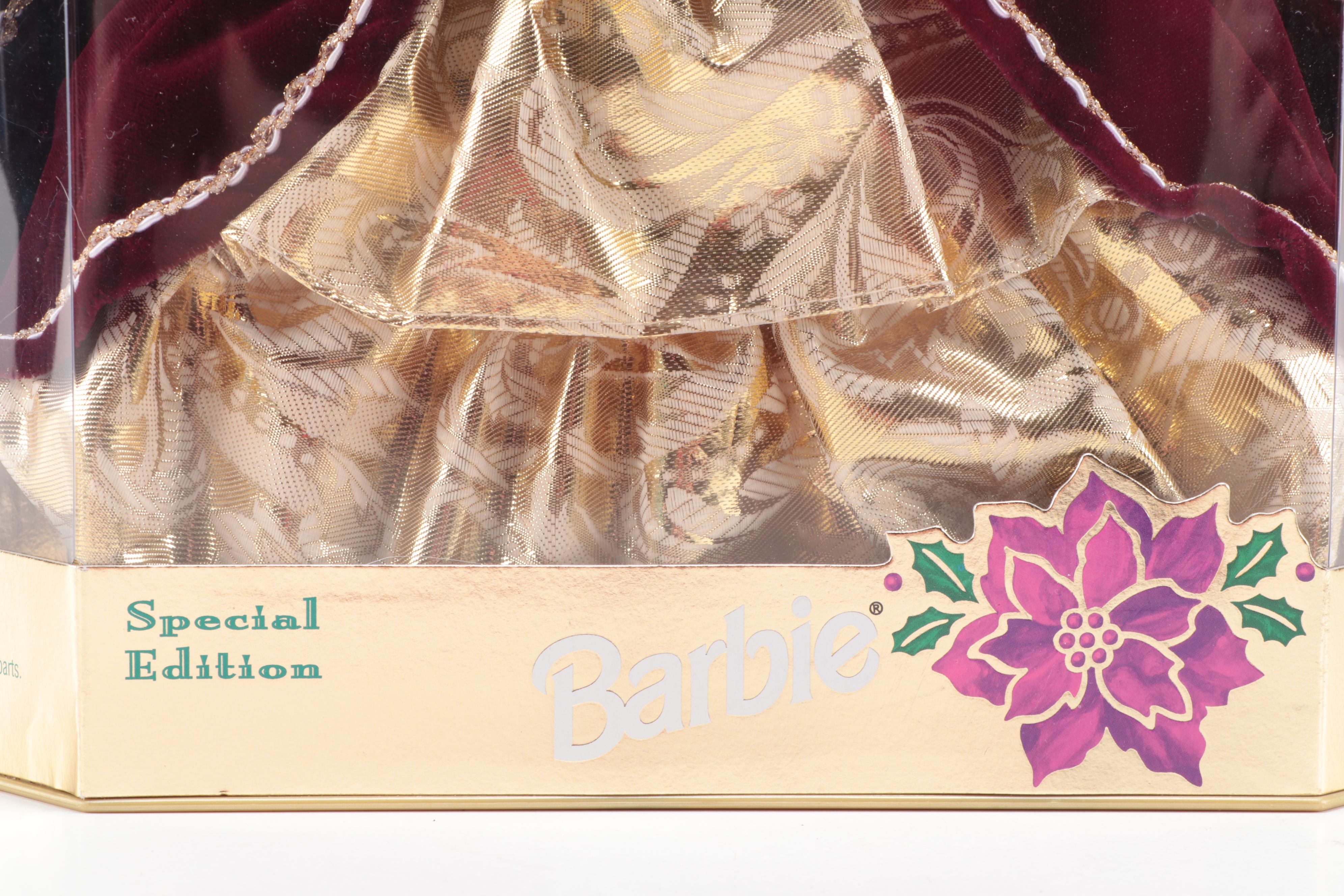 Mattel "Happy Holidays" 1996 Barbie with Barbie Greeting Cards and Trinket Box