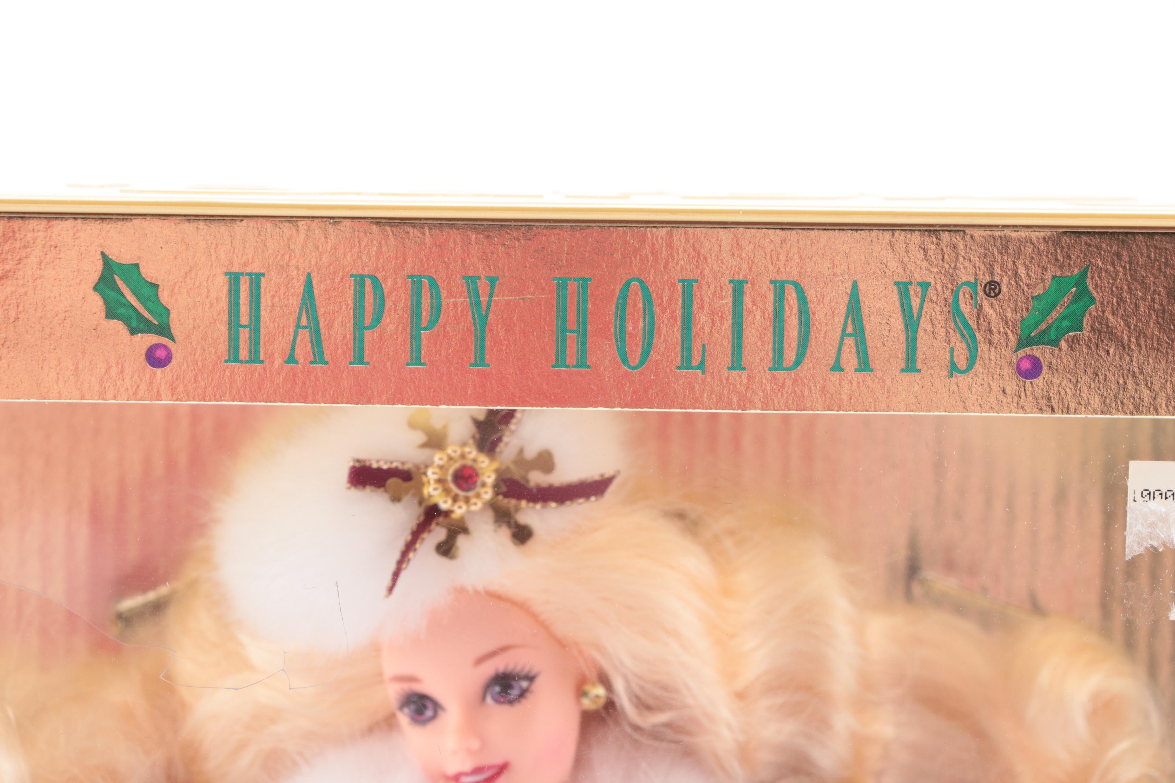 Mattel "Happy Holidays" 1996 Barbie with Barbie Greeting Cards and Trinket Box