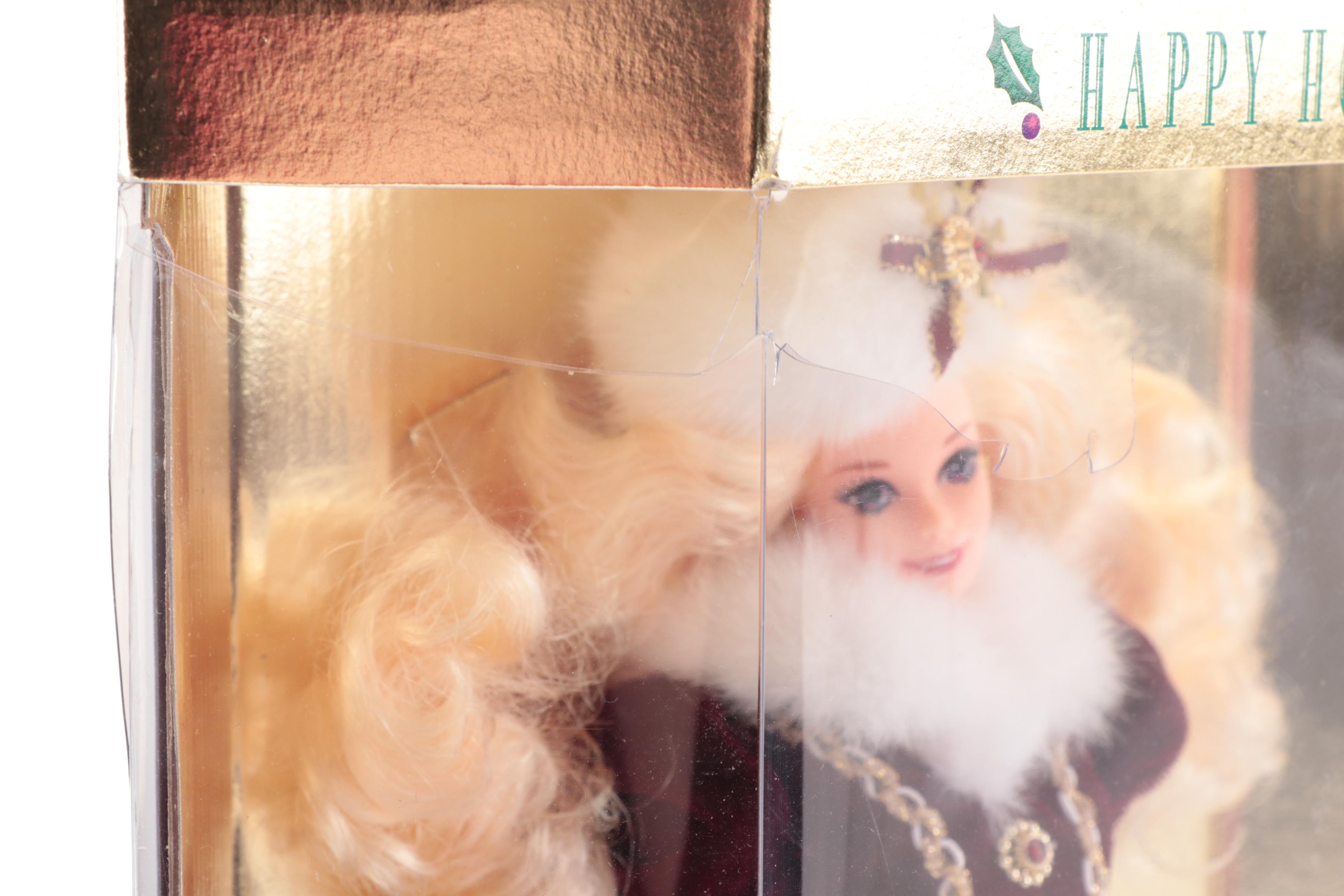 Mattel "Happy Holidays" 1996 Barbie with Barbie Greeting Cards and Trinket Box