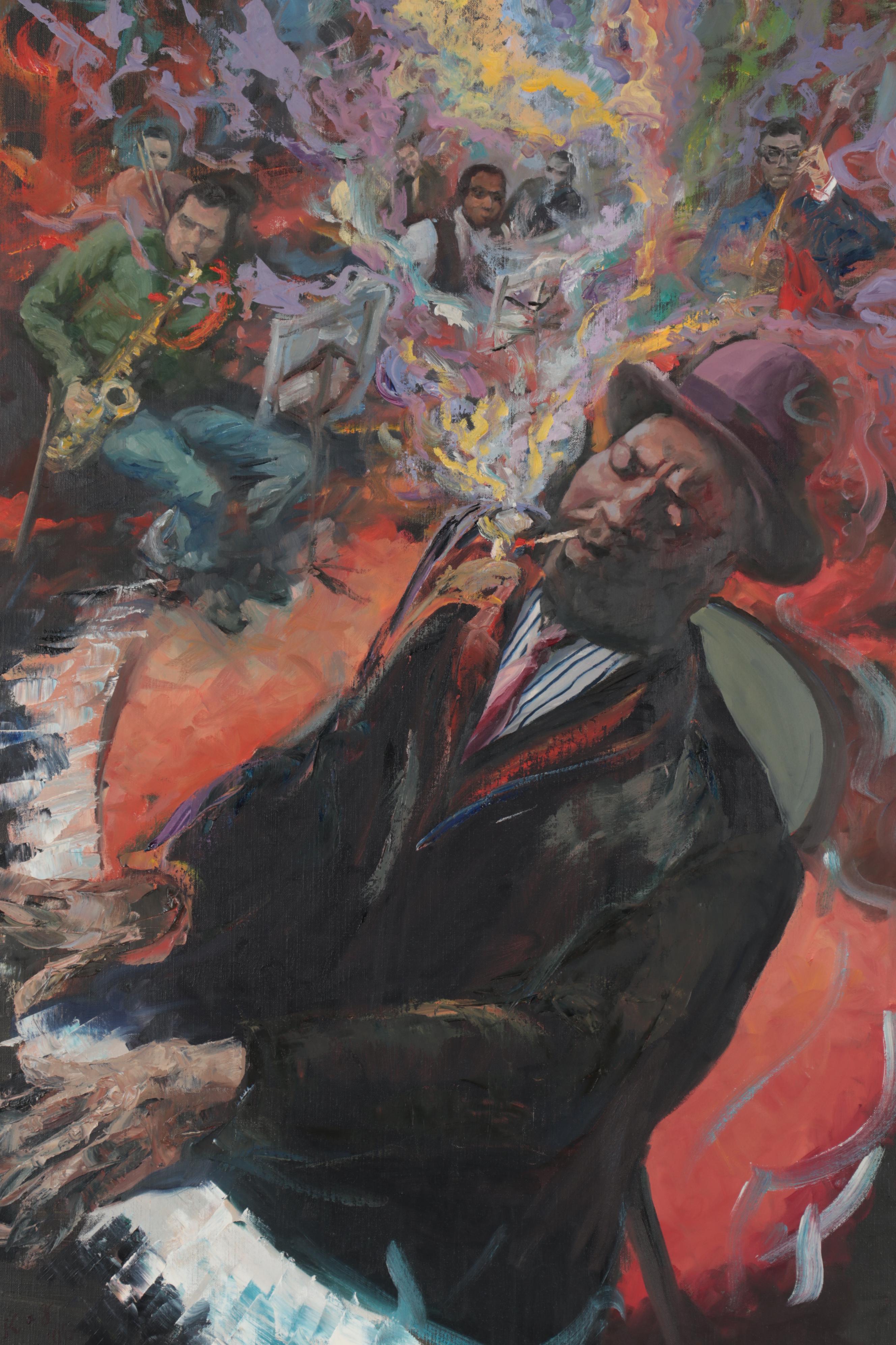 Kaz Ooka Large-Scale Oil Painting "Monk Playing Around," 2008