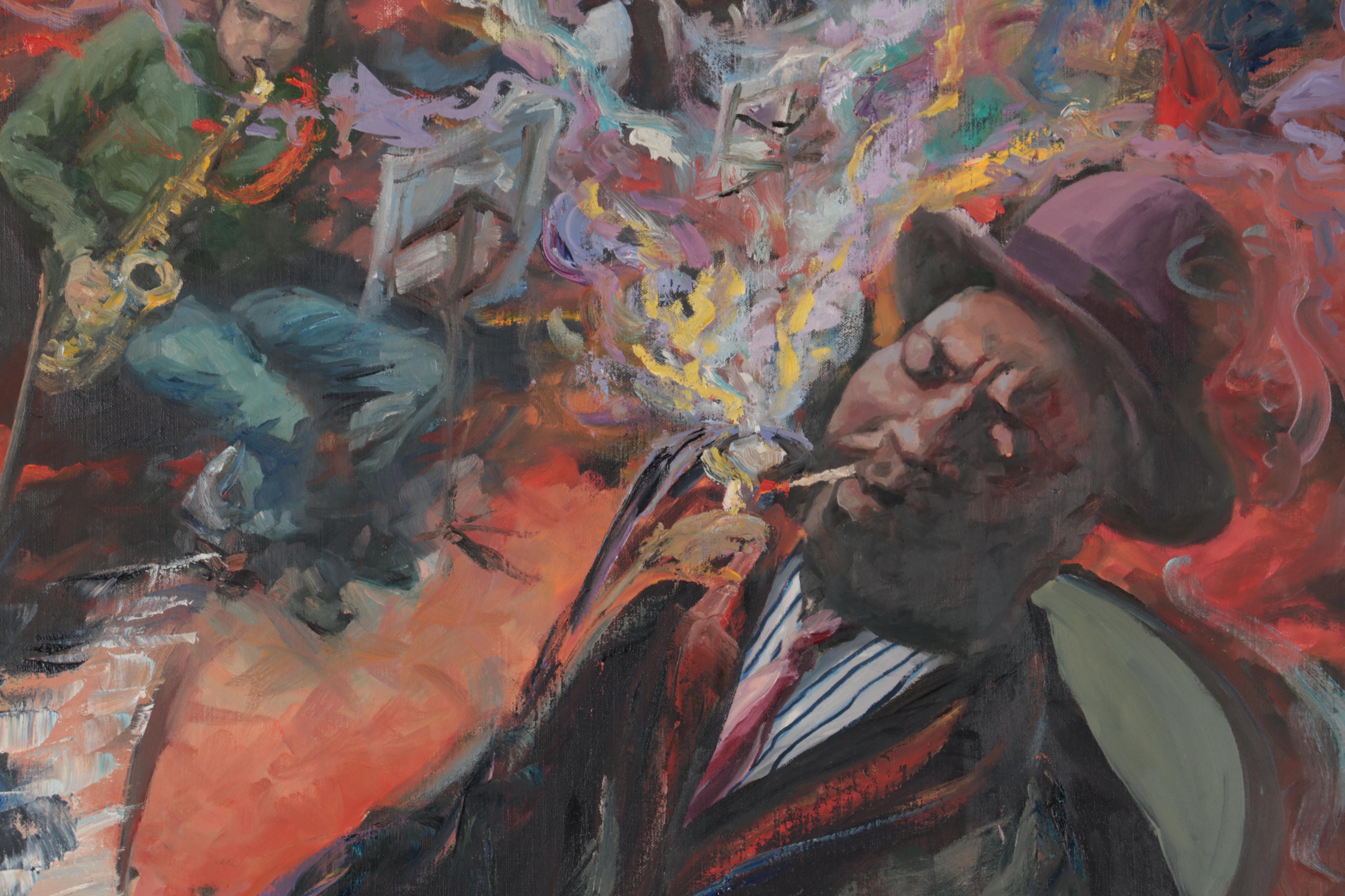 Kaz Ooka Large-Scale Oil Painting "Monk Playing Around," 2008
