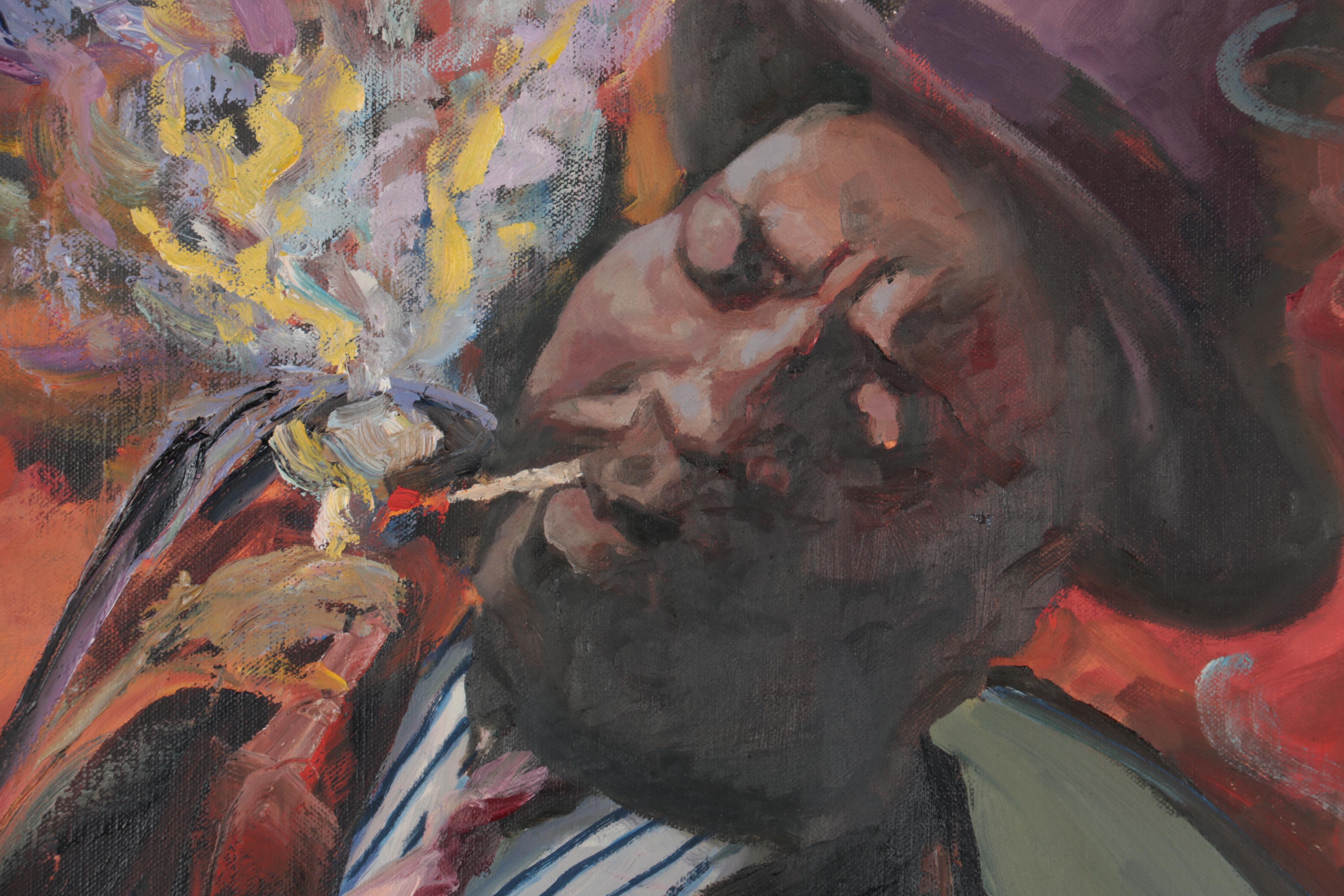 Kaz Ooka Large-Scale Oil Painting "Monk Playing Around," 2008