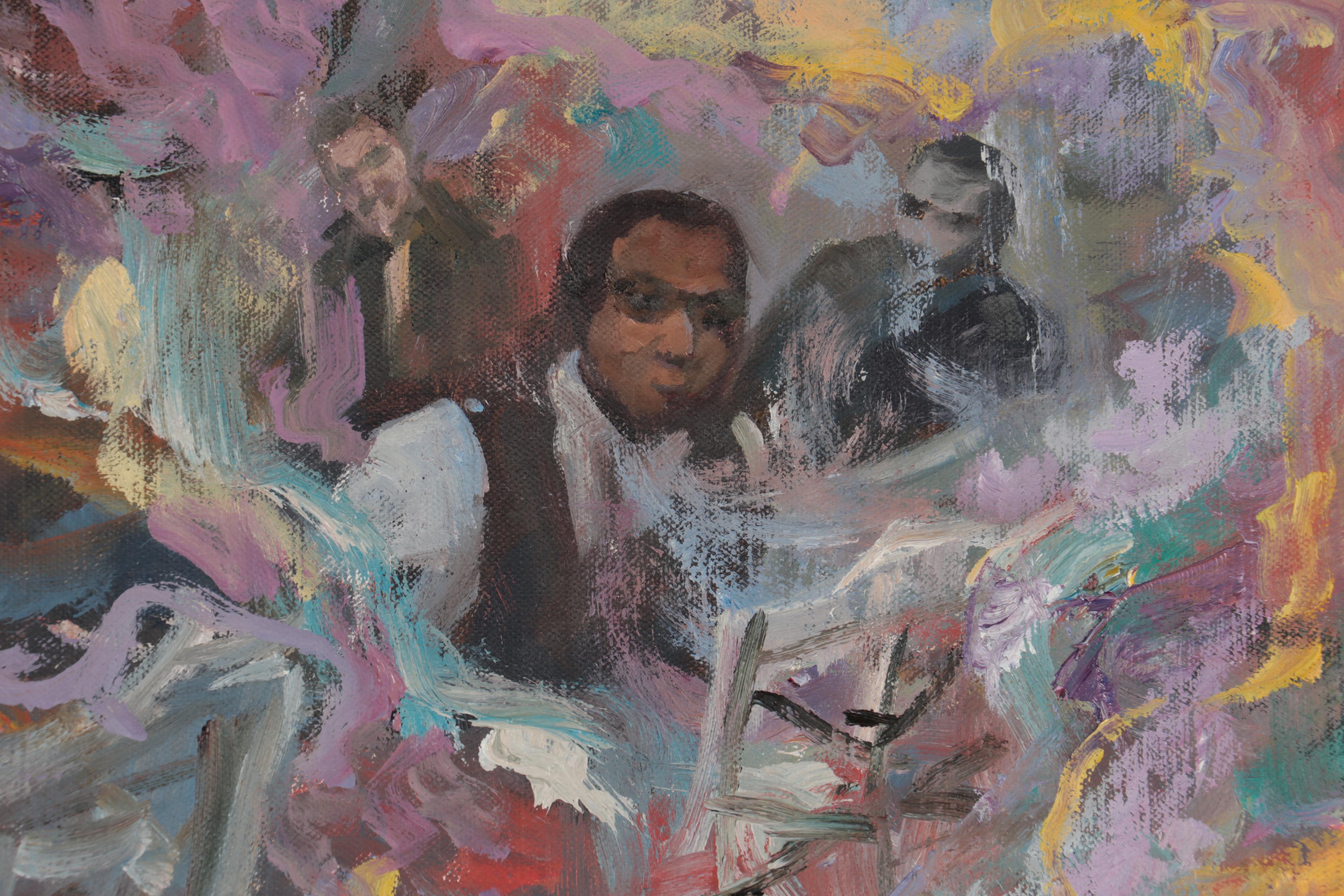 Kaz Ooka Large-Scale Oil Painting "Monk Playing Around," 2008