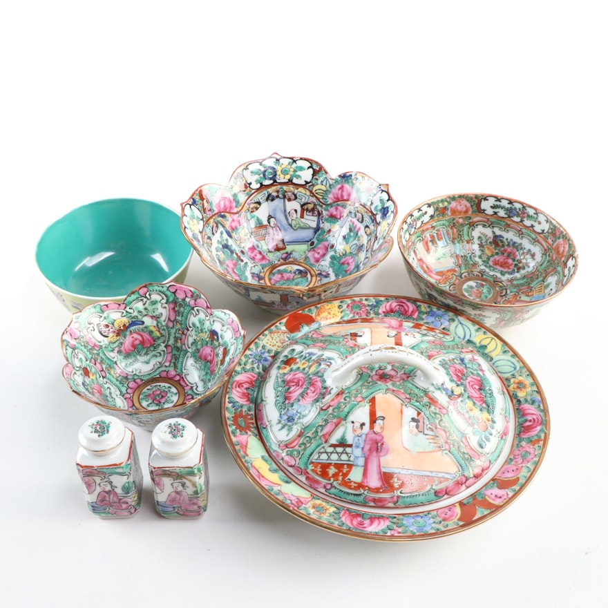 Chinese and Japanese Rose Medallion  and Other Tableware, 20th Century