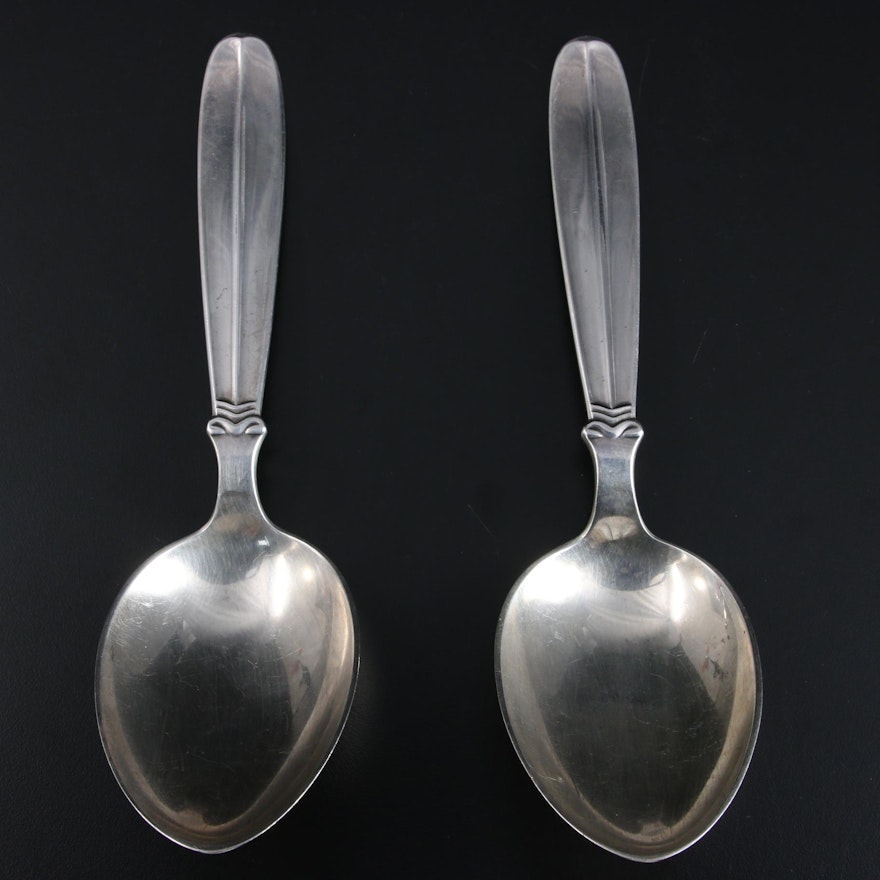 E. Dragsted Danish Sterling Silver Serving Spoons, Mid-20th Century