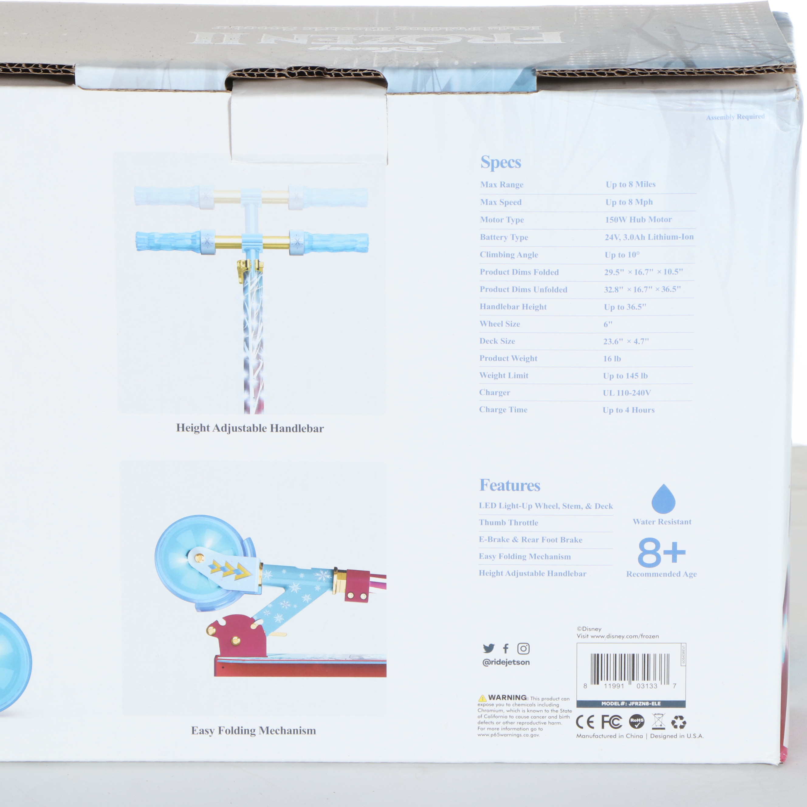 Disney Frozen II Light-Up Folding Electric Scooter