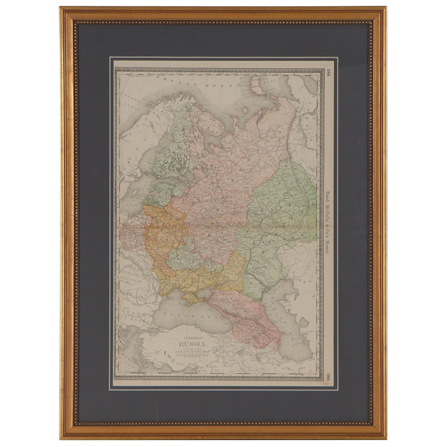 Rand, McNally & Co. Wax Engraving Map "European Russia," circa 1903