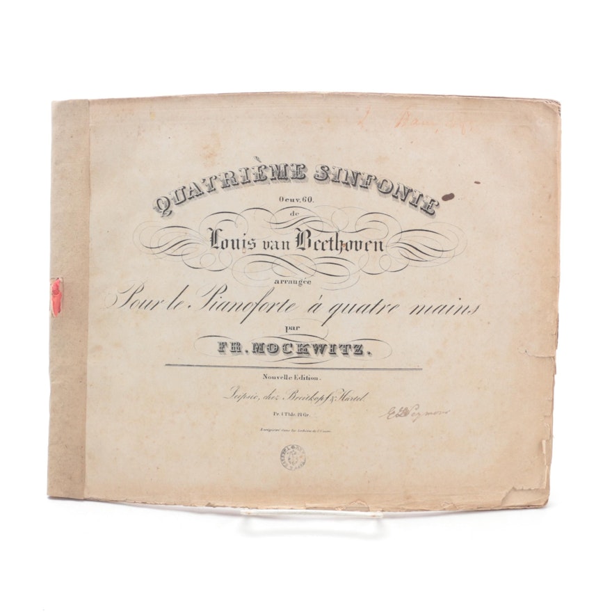 "Quatrième Sinfonie Oeuv. 60" New Edition by Ludwig van Beethoven, c. 1810