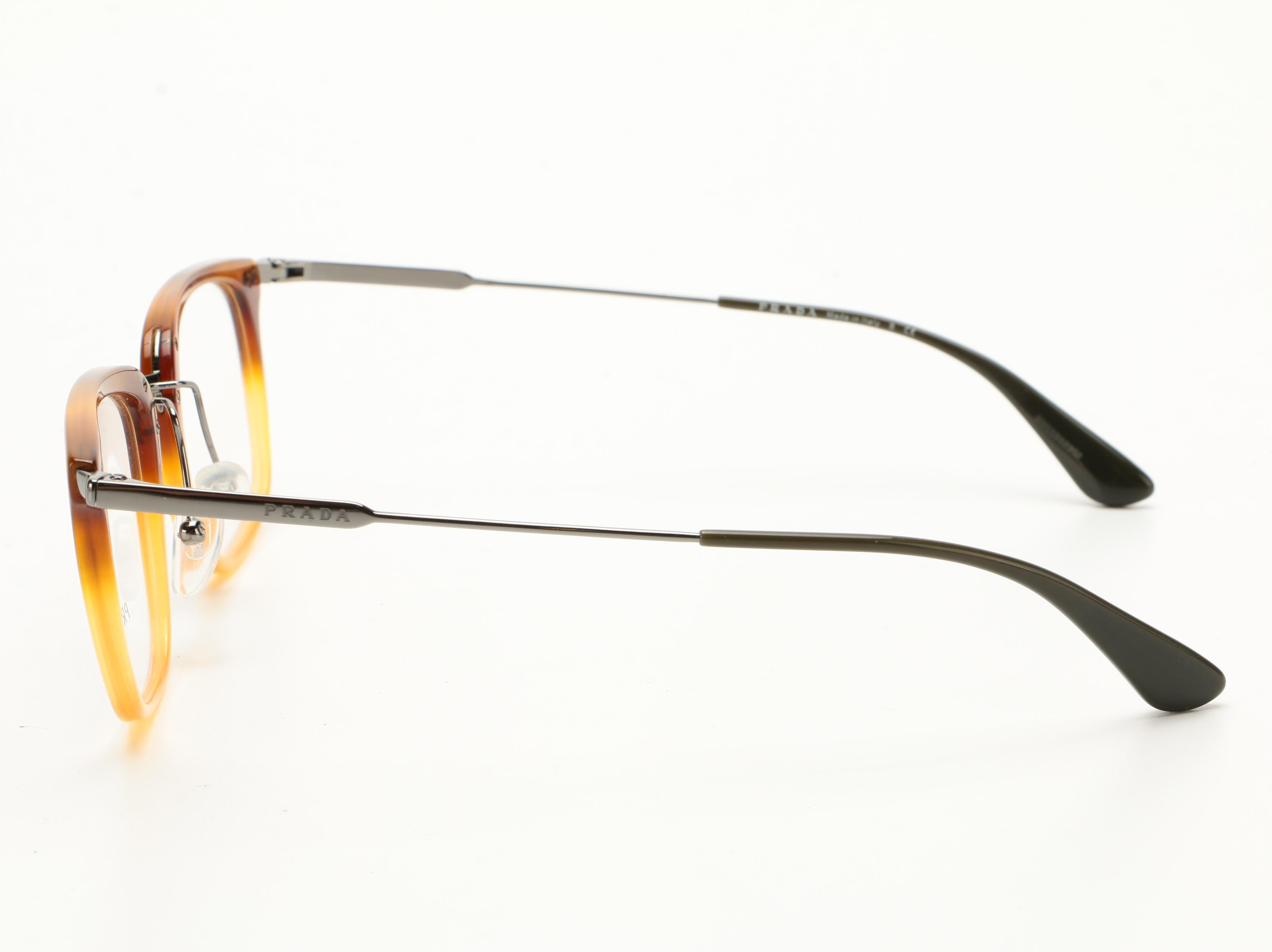 Prada VPR11U Light Brown Horn-Rimmed Eyeglasses