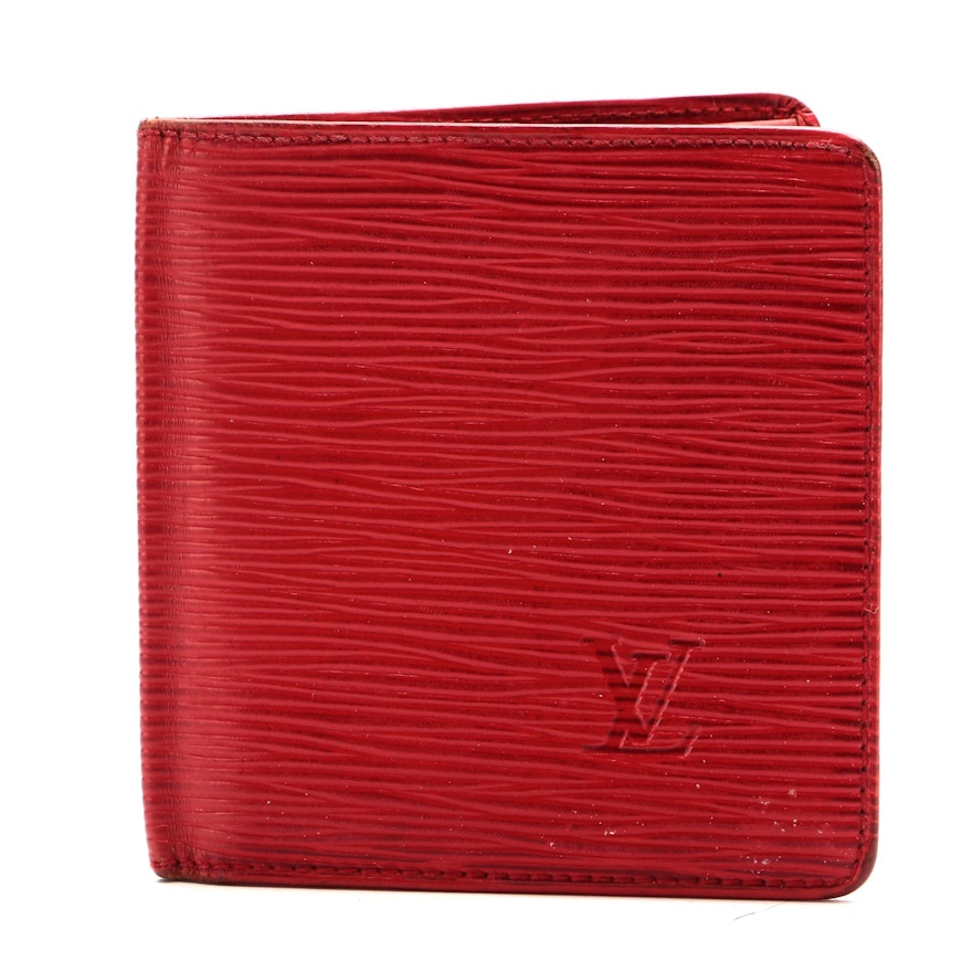 Louis Vuitton Malletier Bifold Card Case in Red Epi Leather