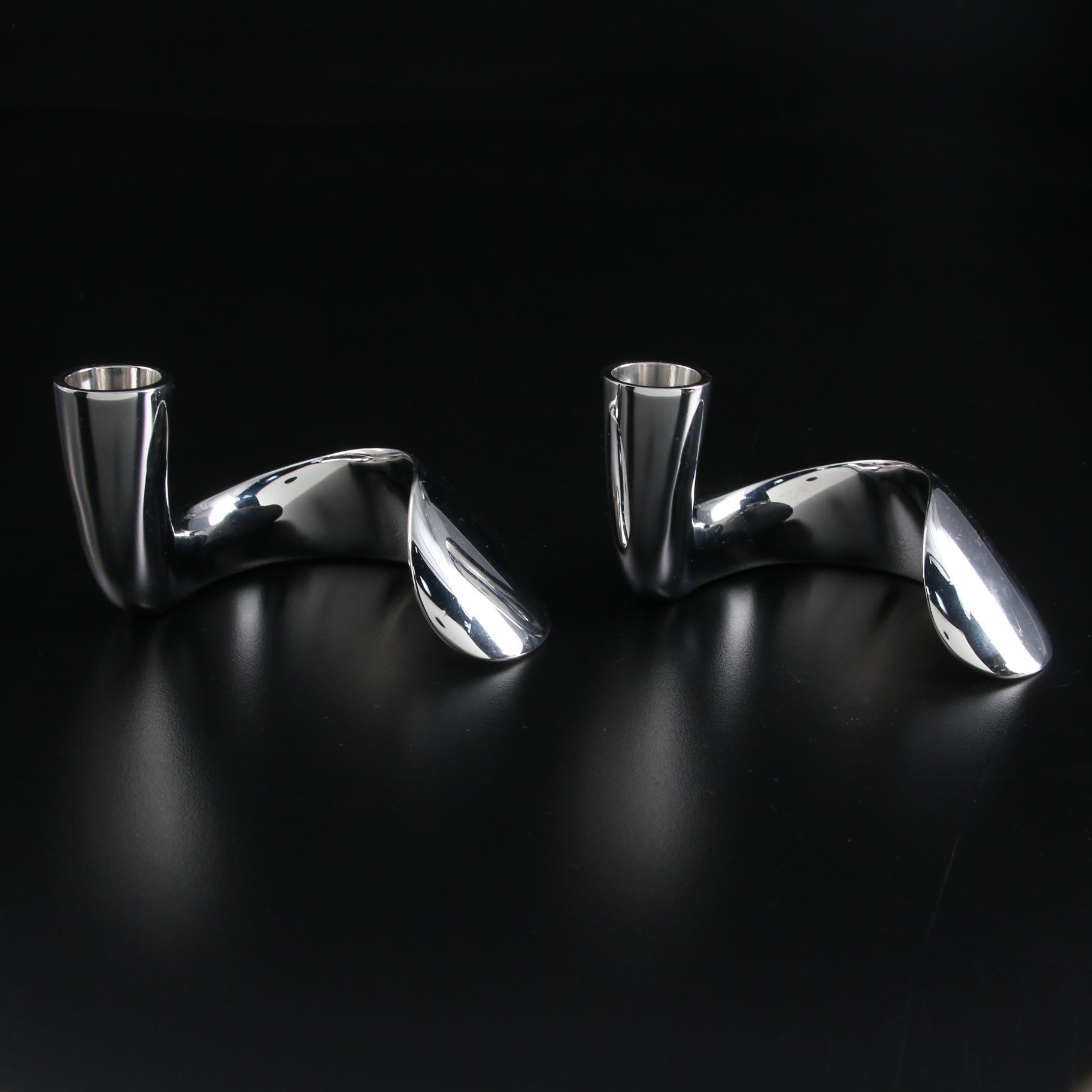 Georg Jensen Danish Modern Candle Holders Designed by Helle Damkjaer