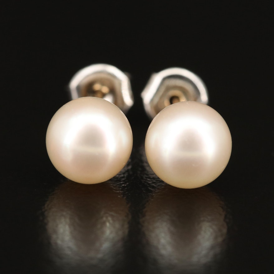 14K Pearl Stud Earrings