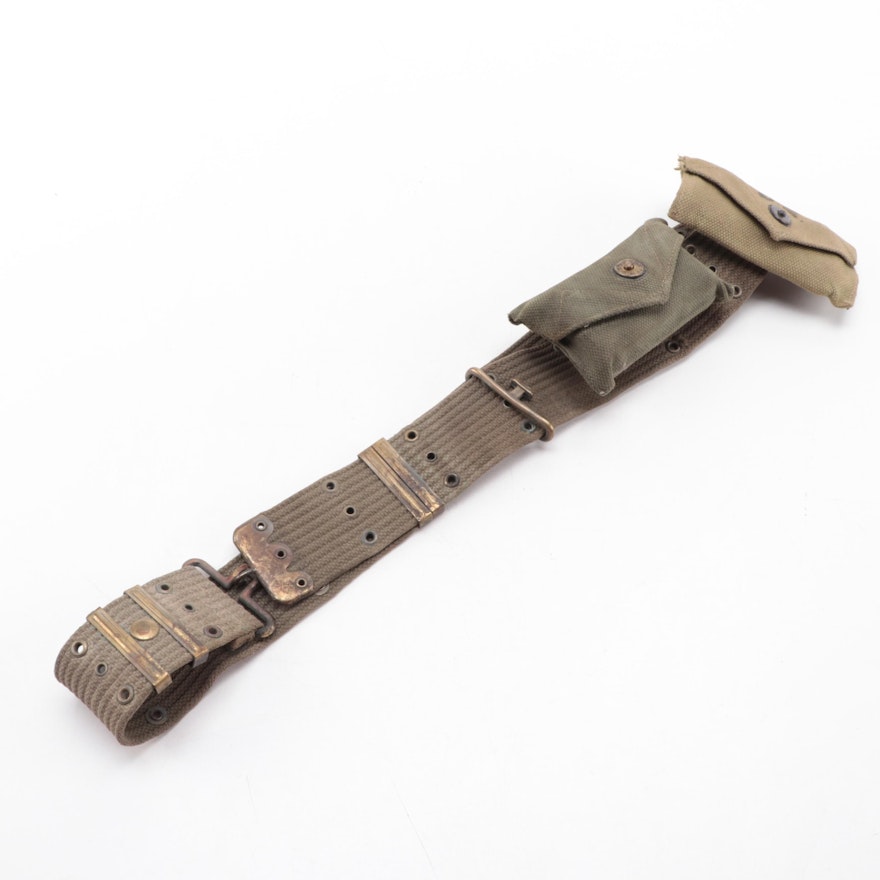 U.S. Army Combat Military Belt with First Aid Supplies, Dated 1942