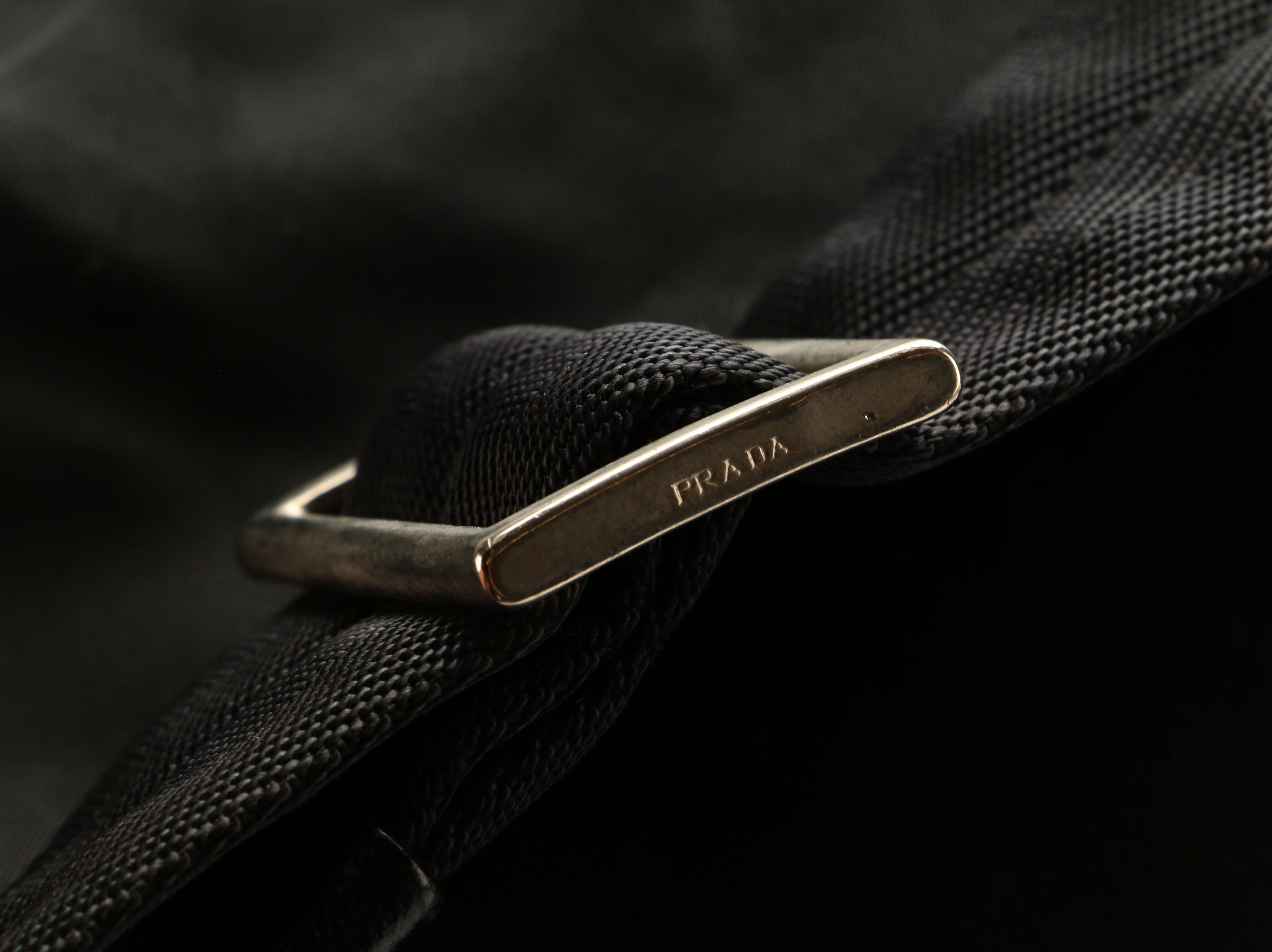 Prada Messenger Bag in Black Tessuto Nylon and Saffiano Leather Trim