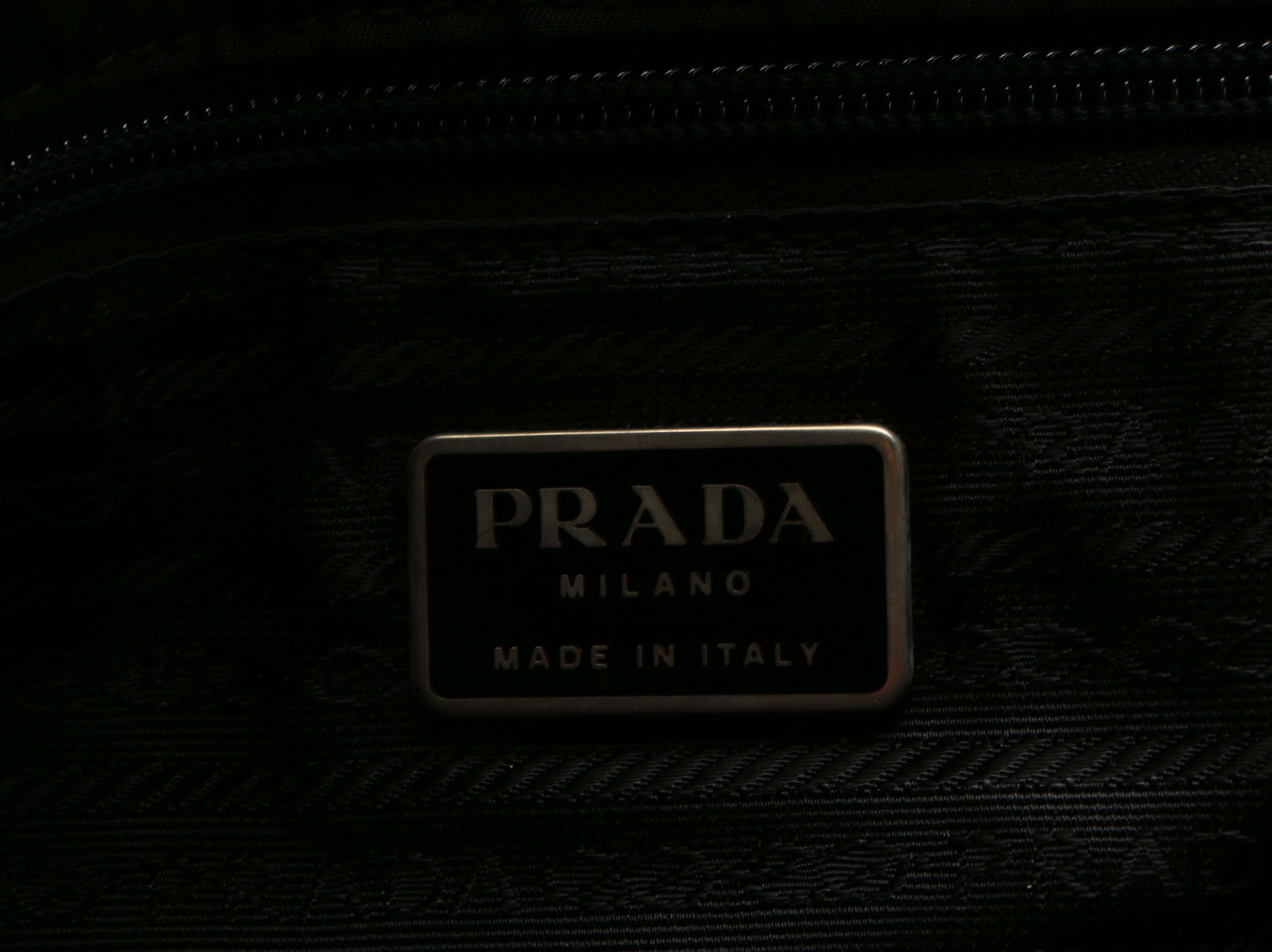 Prada Messenger Bag in Black Tessuto Nylon and Saffiano Leather Trim