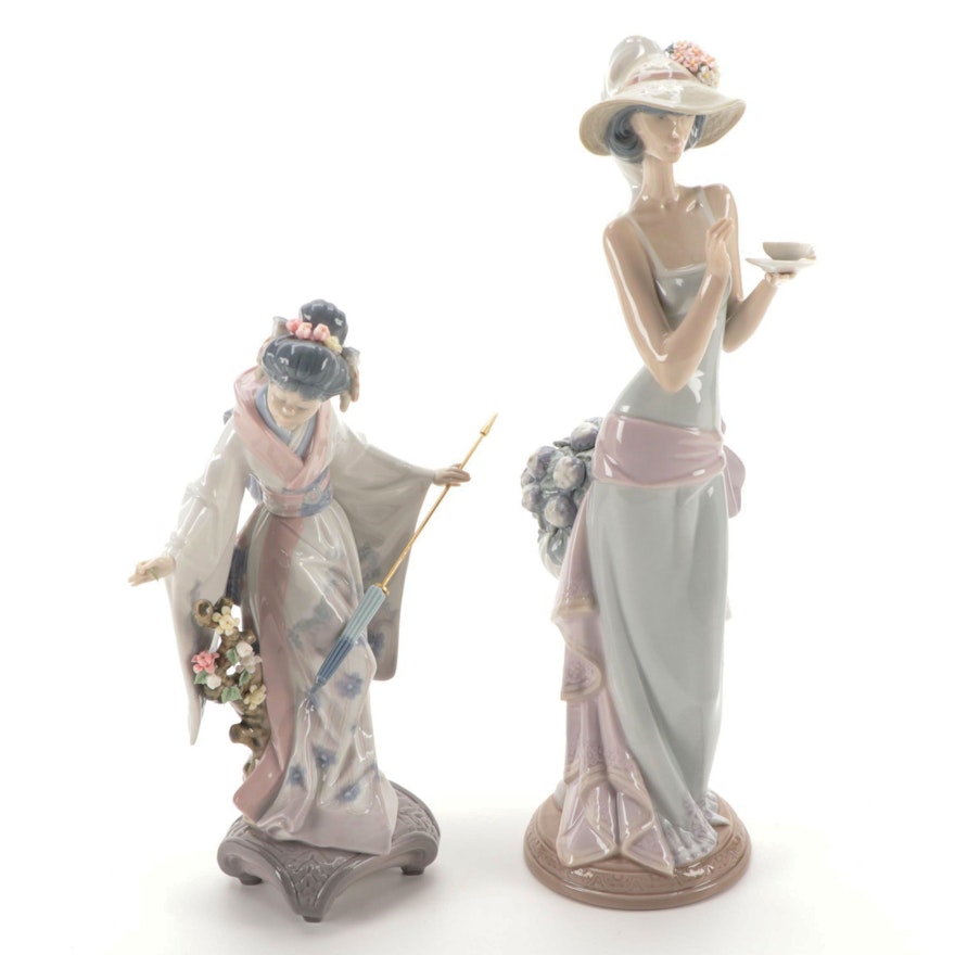 Retired Lladró  "Teruko" and "Tea Time" Figurines