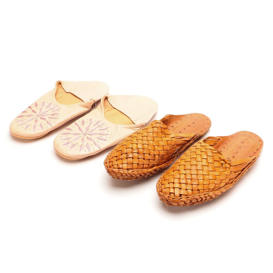 Dear Morocco and Other Embroidered and Woven Leather Slippers