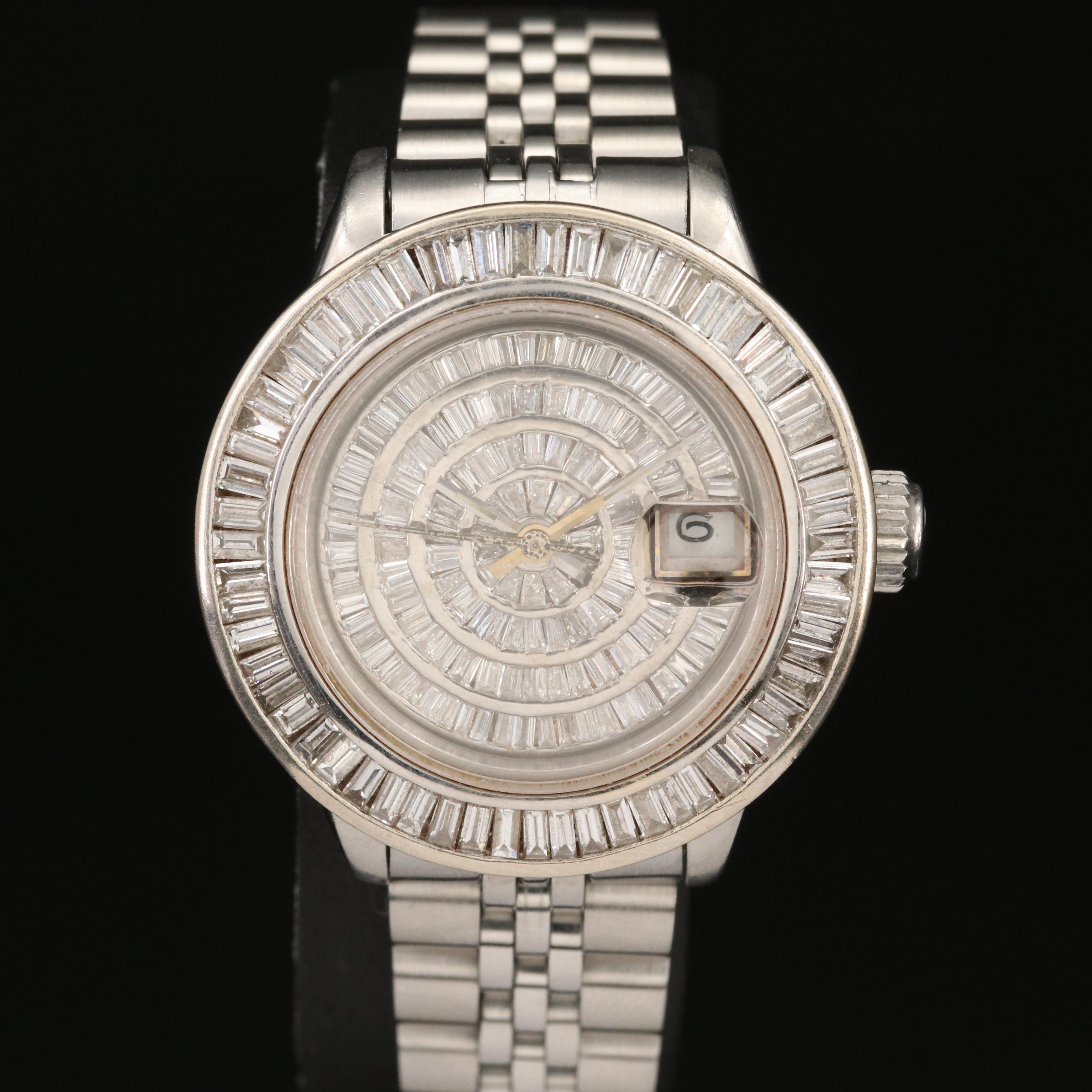 1987 Rolex Date Stainless Steel 3.00 CTW Diamond Automatic Watch