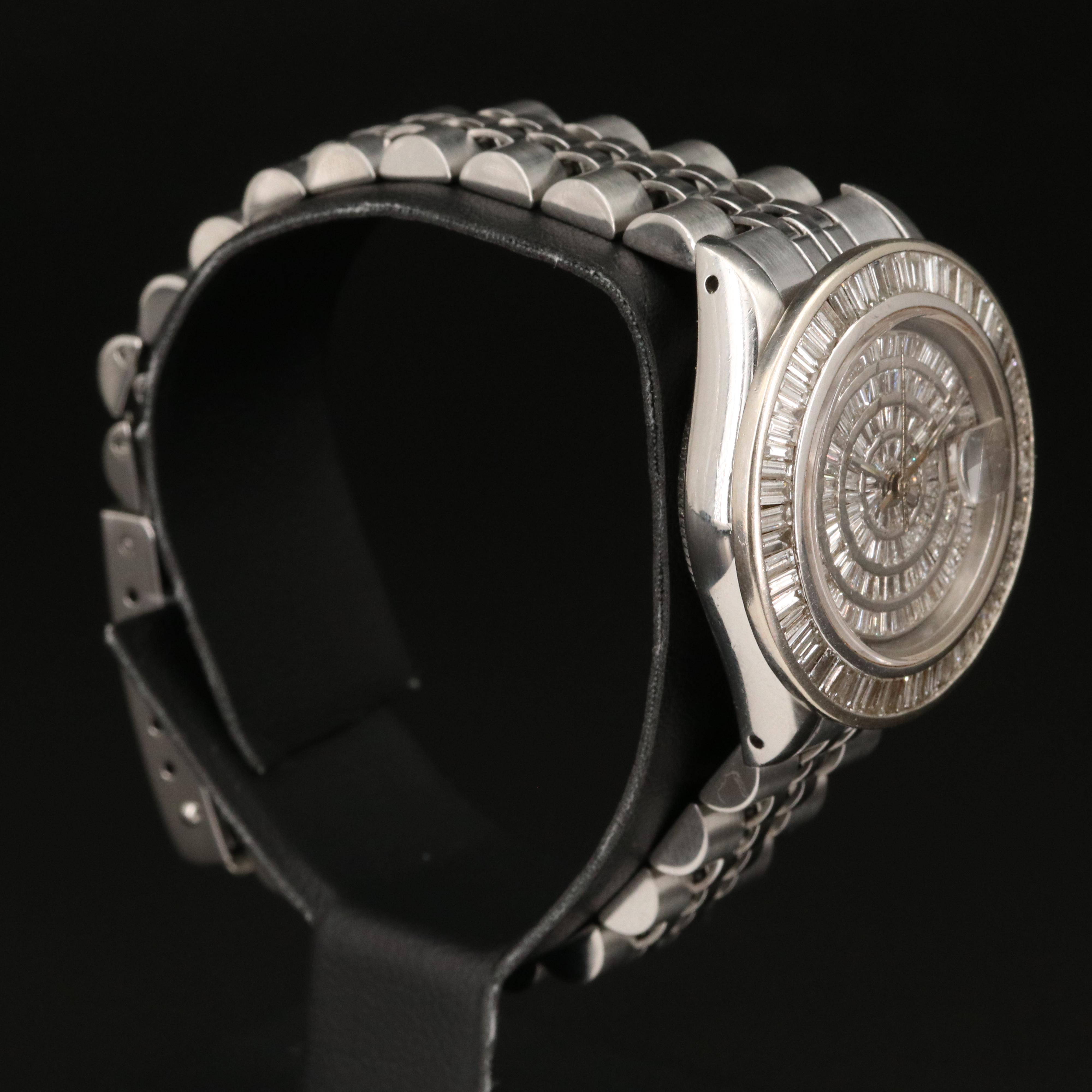 1987 Rolex Date Stainless Steel 3.00 CTW Diamond Automatic Watch