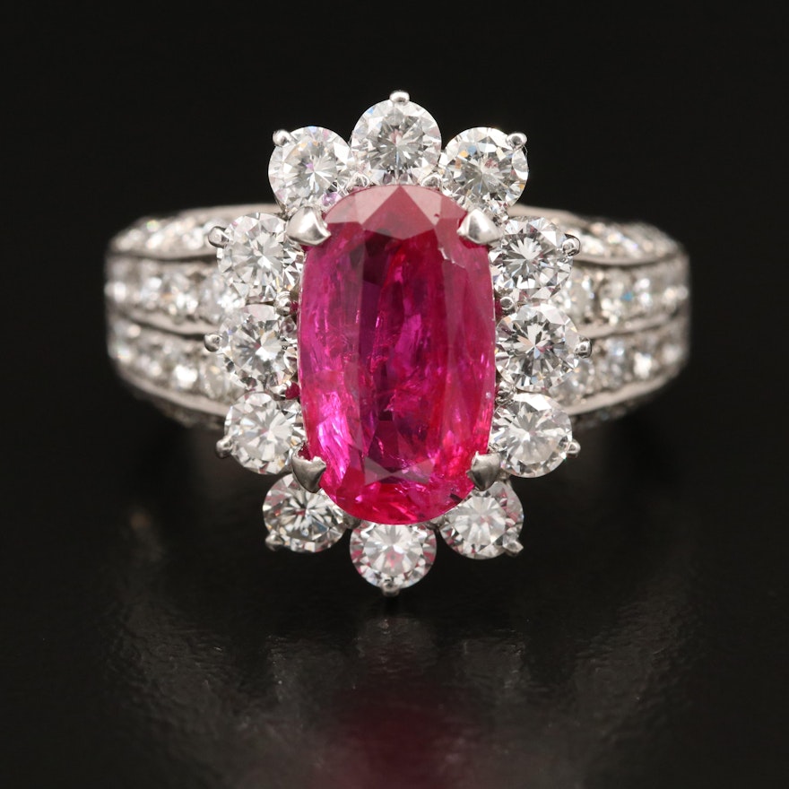 18K 2.96 CT Ruby and 2.46 CTW Diamond Ring