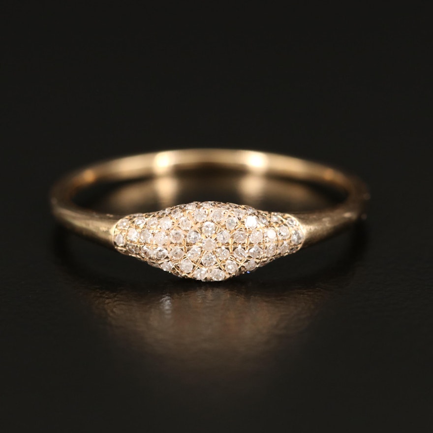 14K Pavé Diamond Ring