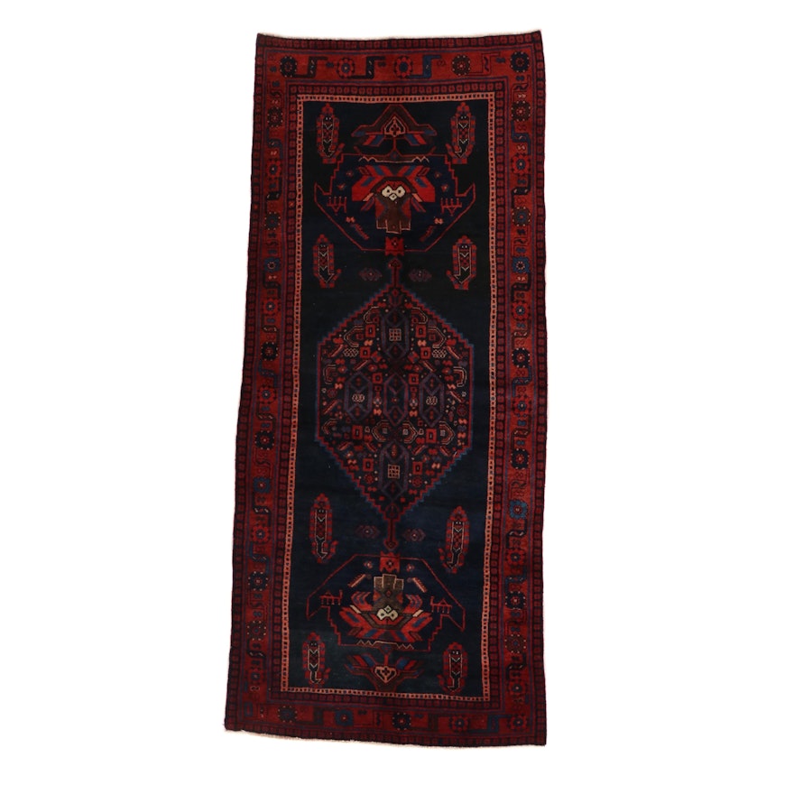 4'2 x 9'7 Hand-Knotted Persian Kurdish Long Rug