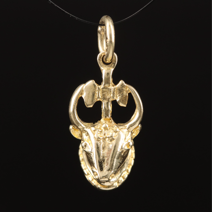 14K Mounted Animal Head Pendant