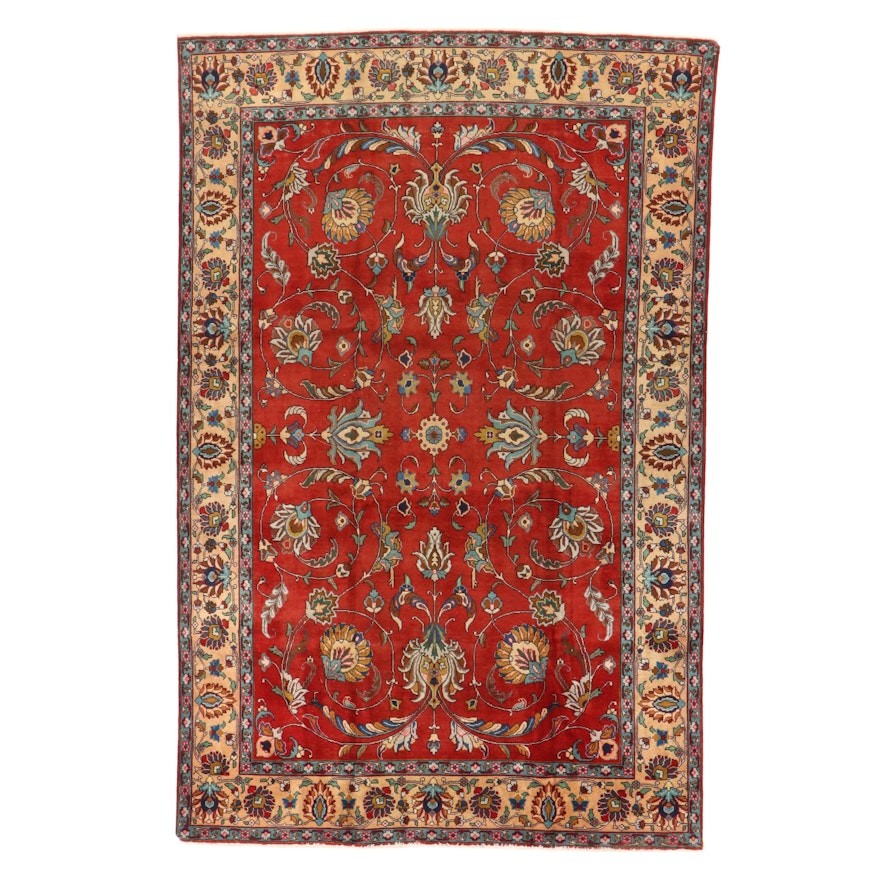 7'4 x 11'5 Hand-Knotted Persian Veramin Area Rug