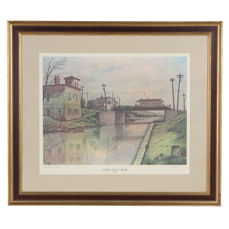 William R. Jones Offset Lithograph "Ludlow Avenue Bridge 1905"