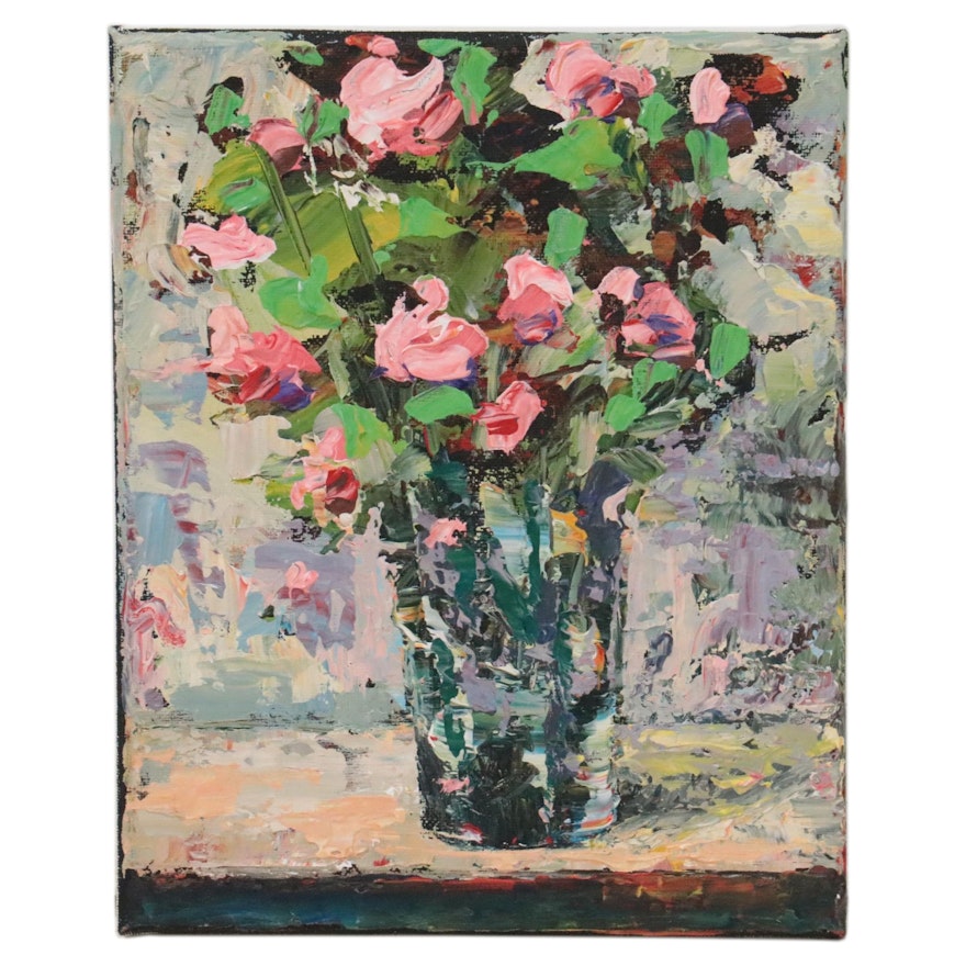 Amelia Colne Floral Still Life Acrylic Painting