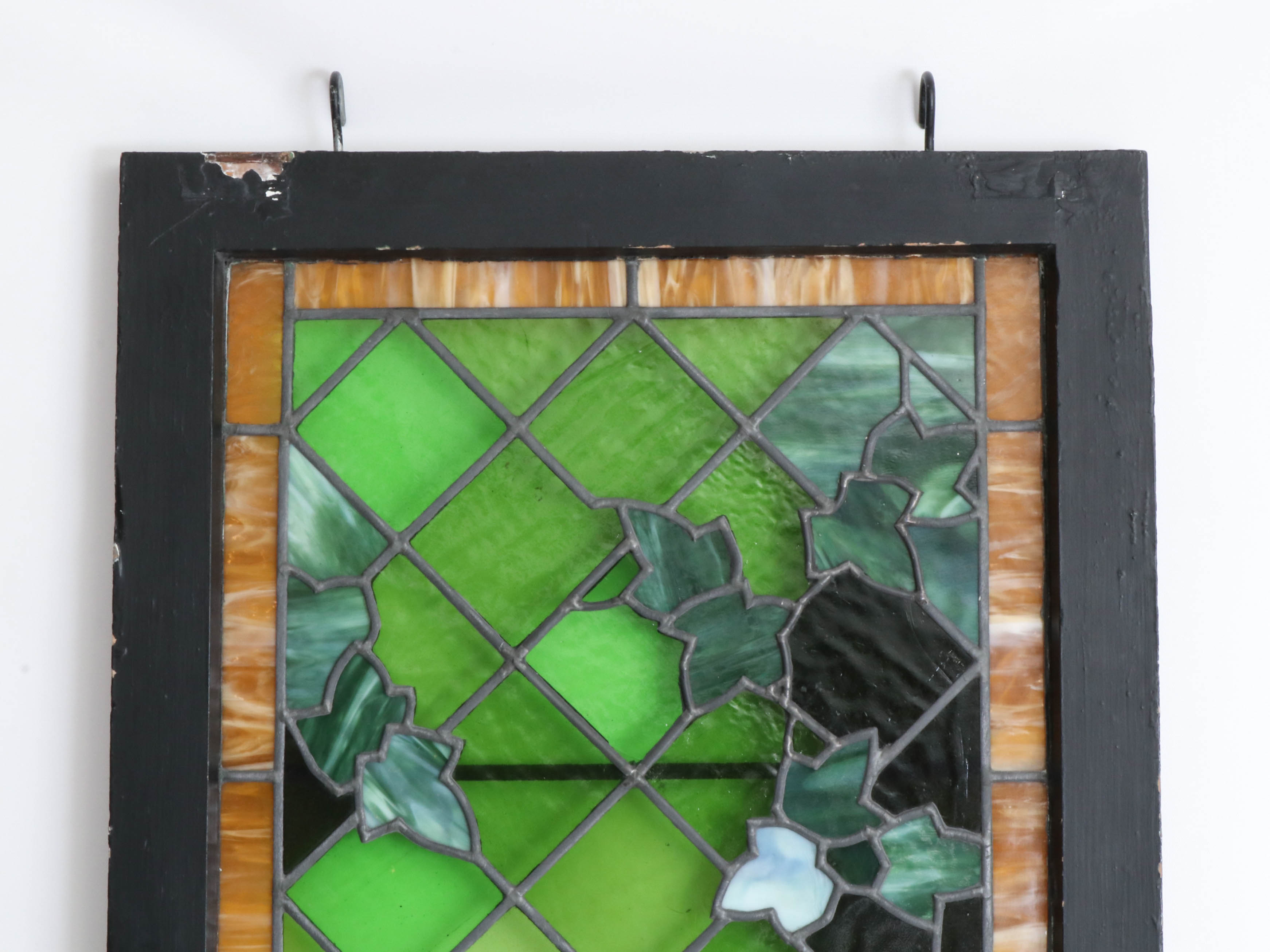 Stained Glass Ivy Window Panel, Mid to Late 20th Century