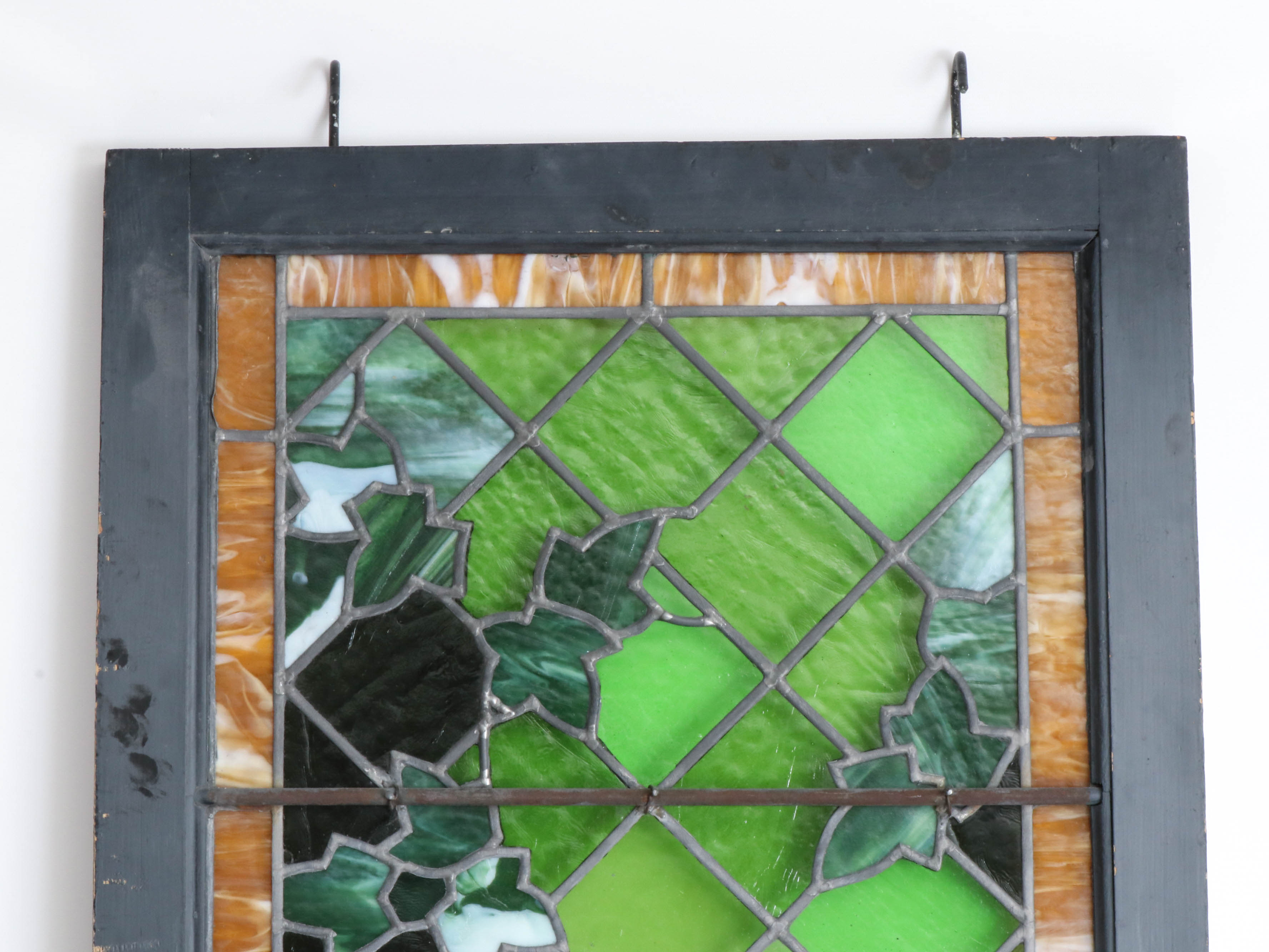 Stained Glass Ivy Window Panel, Mid to Late 20th Century