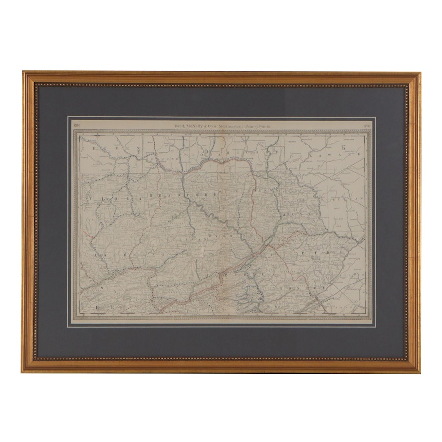 Rand, McNally & Co.'s Railroad Map of Northeastern Pennsylvania, circa 1879